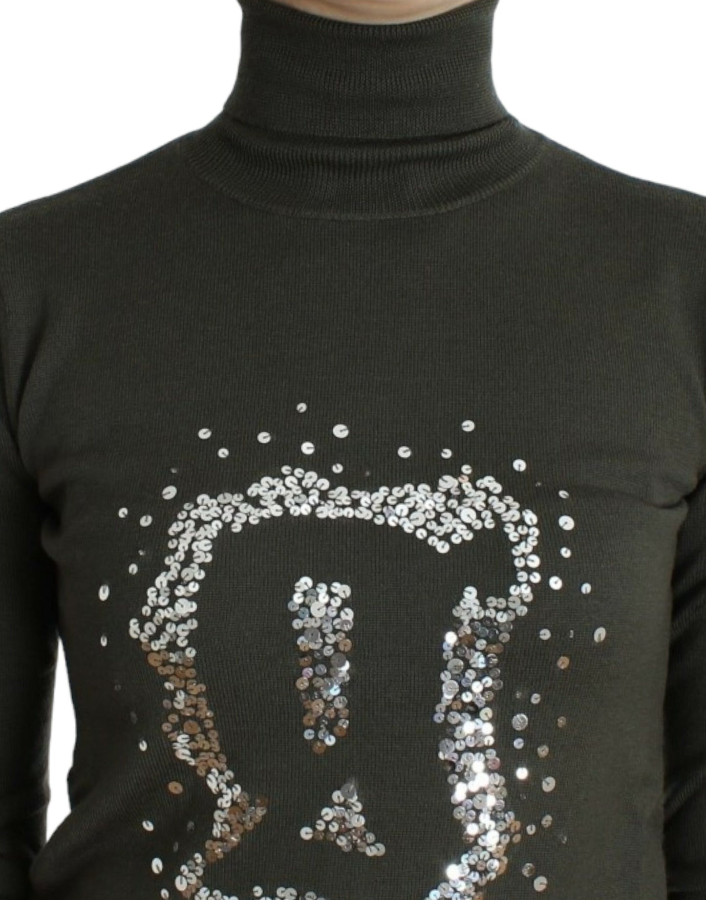 John Galliano Green wool turtleneck sweater John Galliano