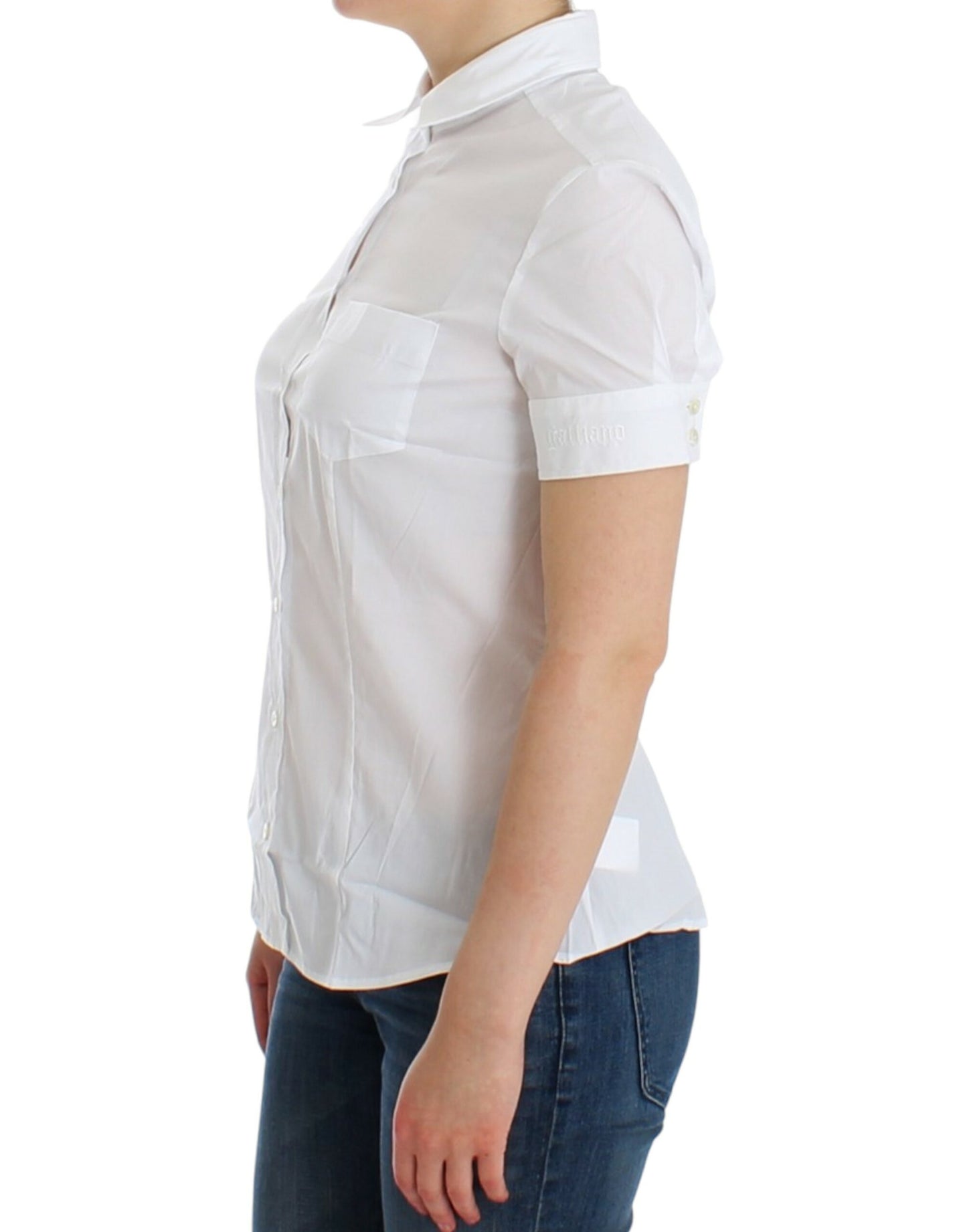 John Galliano White Cotton Shirt Top John Galliano