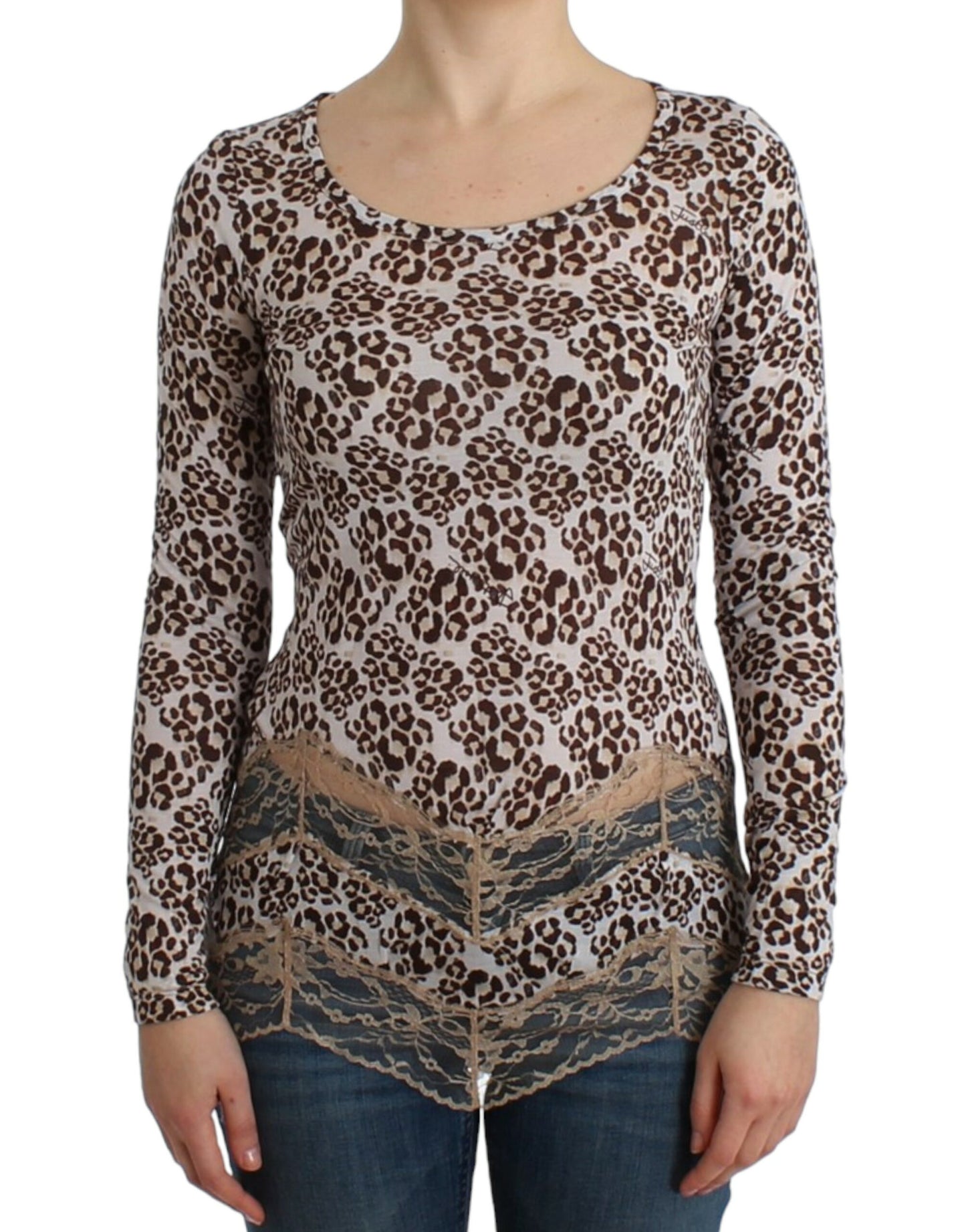 Cavalli Brown longsleeved lace top Cavalli