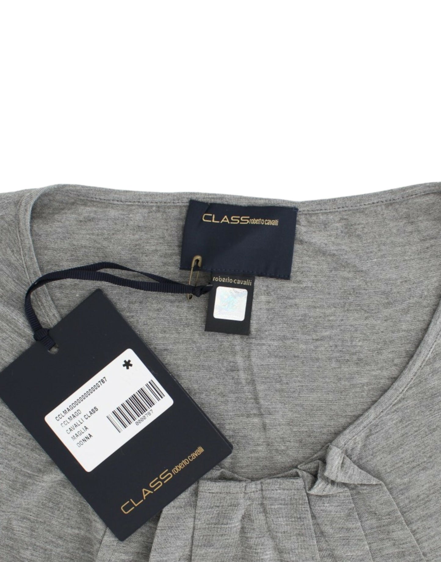 Cavalli Gray 3/4 sleeves jumper top Cavalli