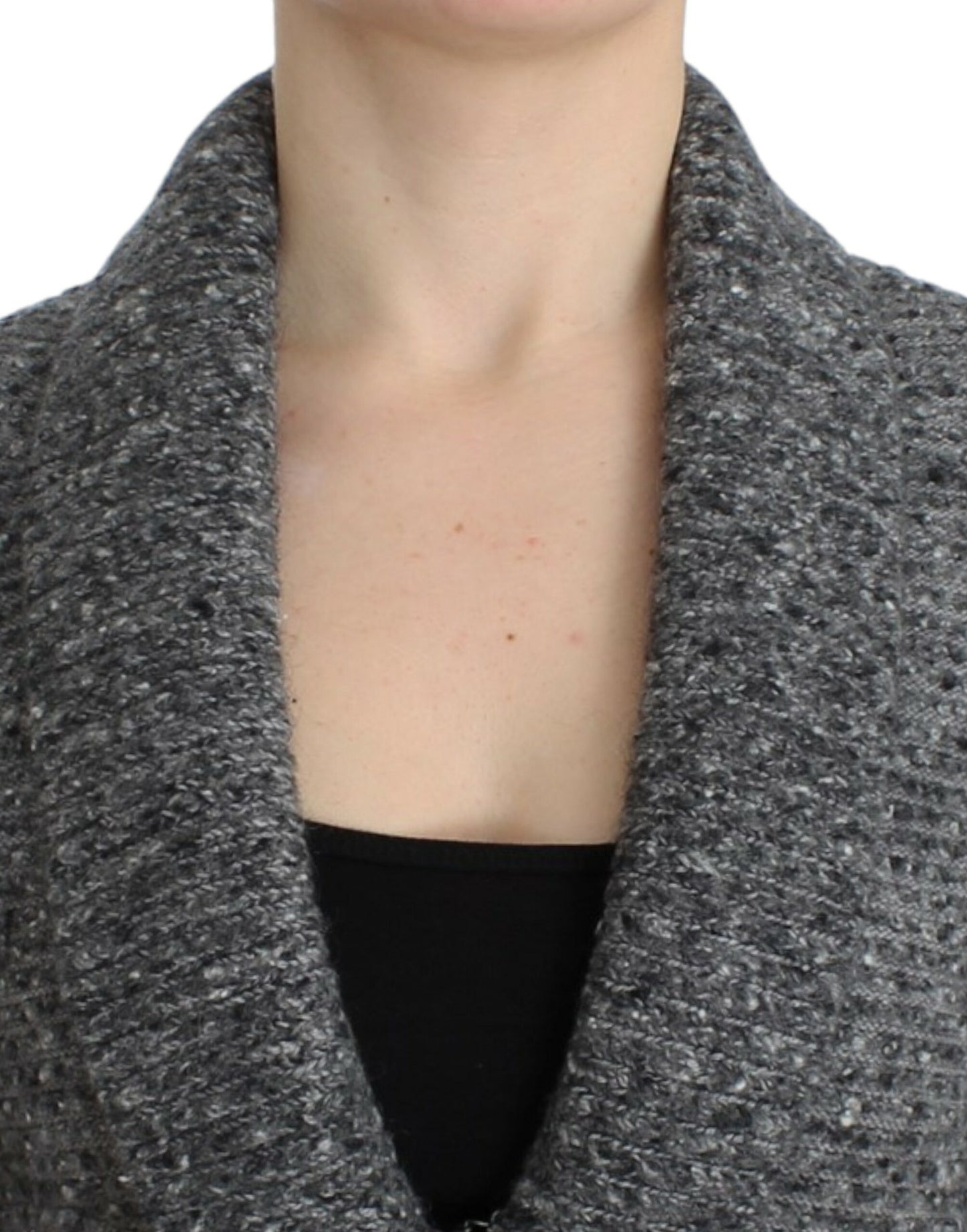 Cavalli Gray wool knitted cardigan Cavalli
