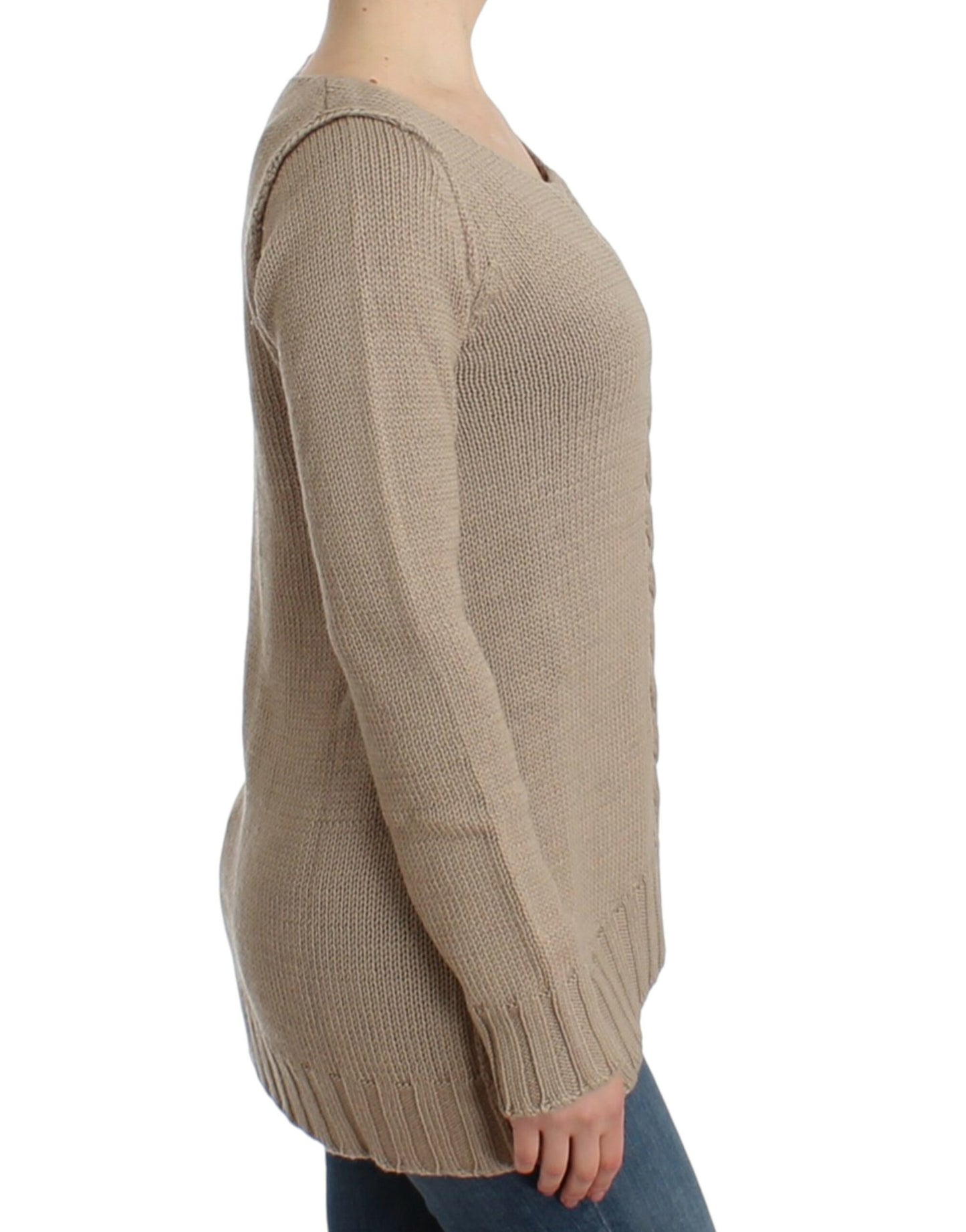 Cavalli Beige knitted wool sweater Cavalli