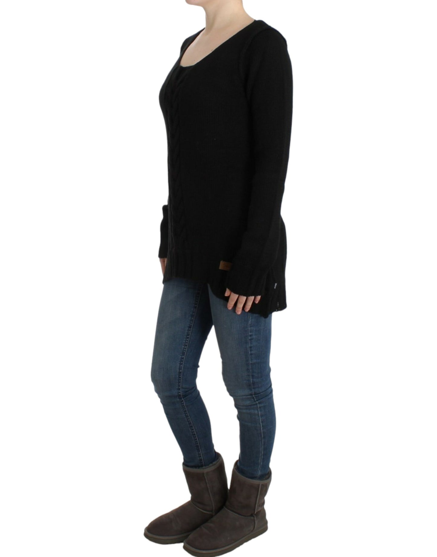 Cavalli Black knitted wool sweater Cavalli