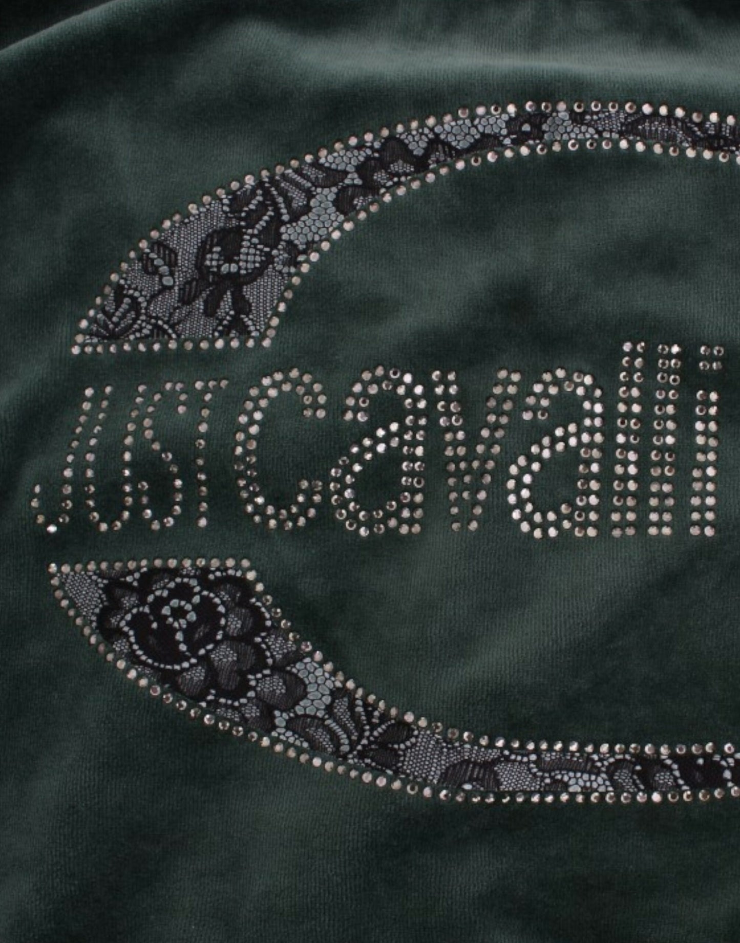 Cavalli Green velvet cotton sweater Cavalli