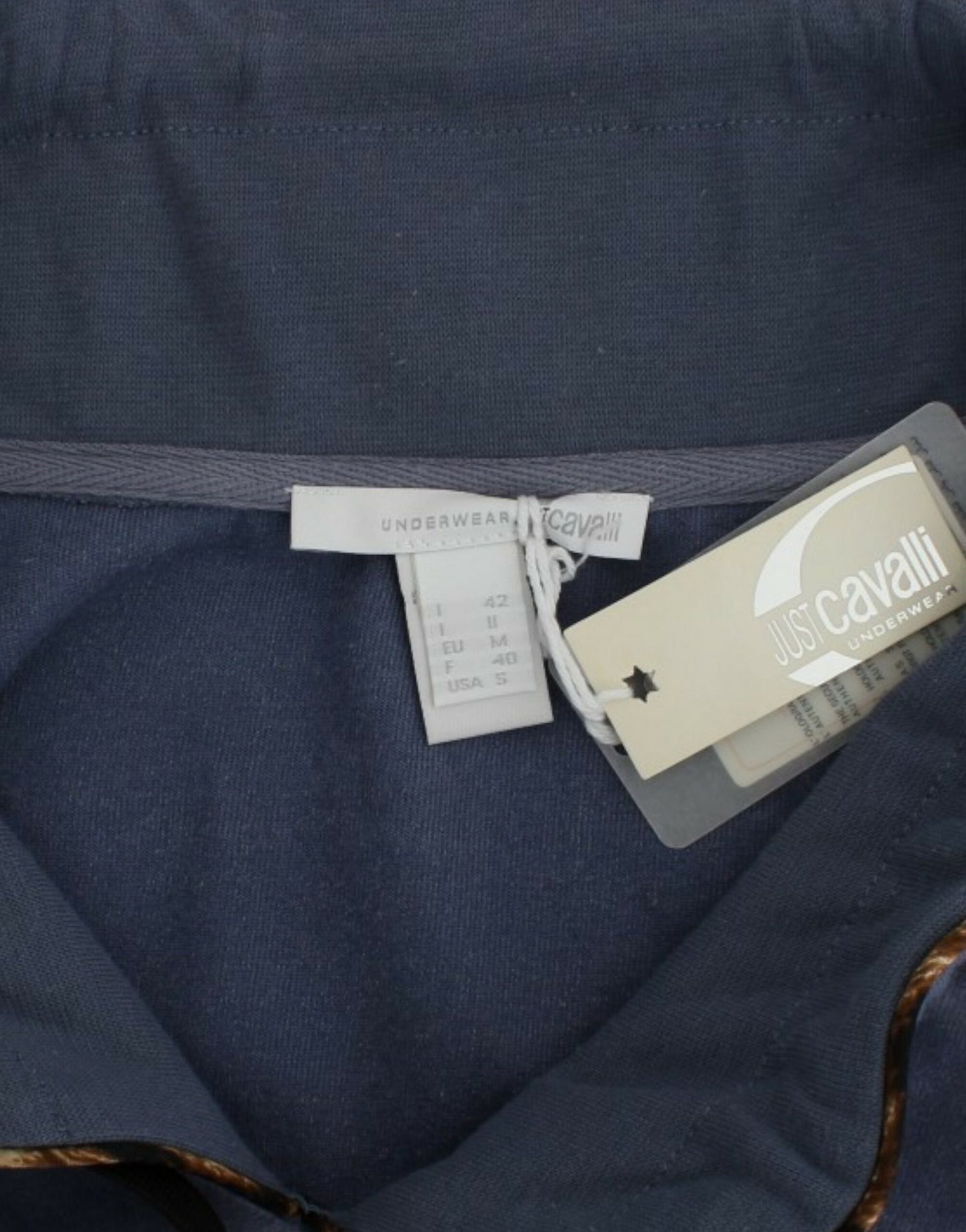 Cavalli Blue velvet cotton sweater Cavalli