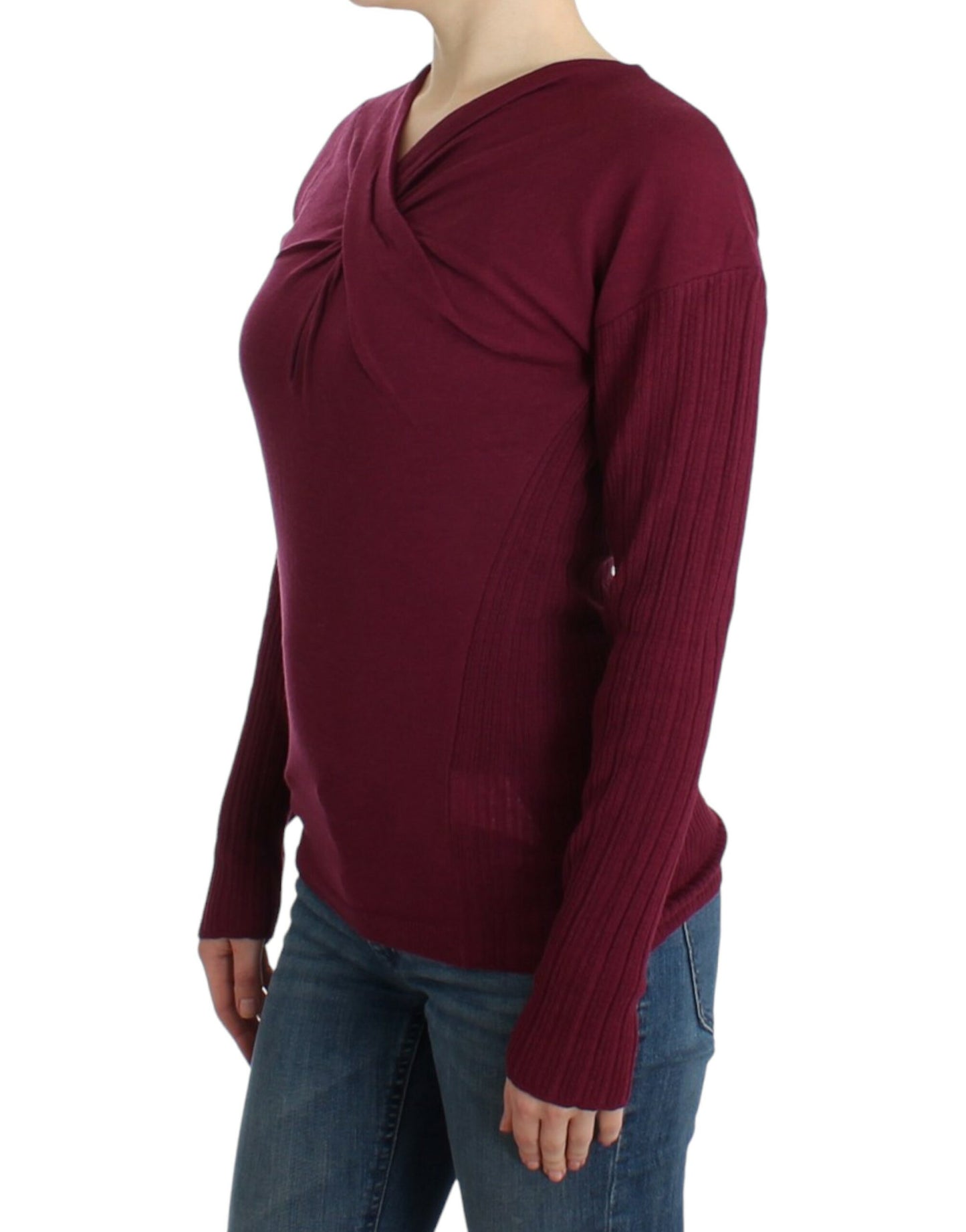 Cavalli Purple knitted wool sweater Cavalli