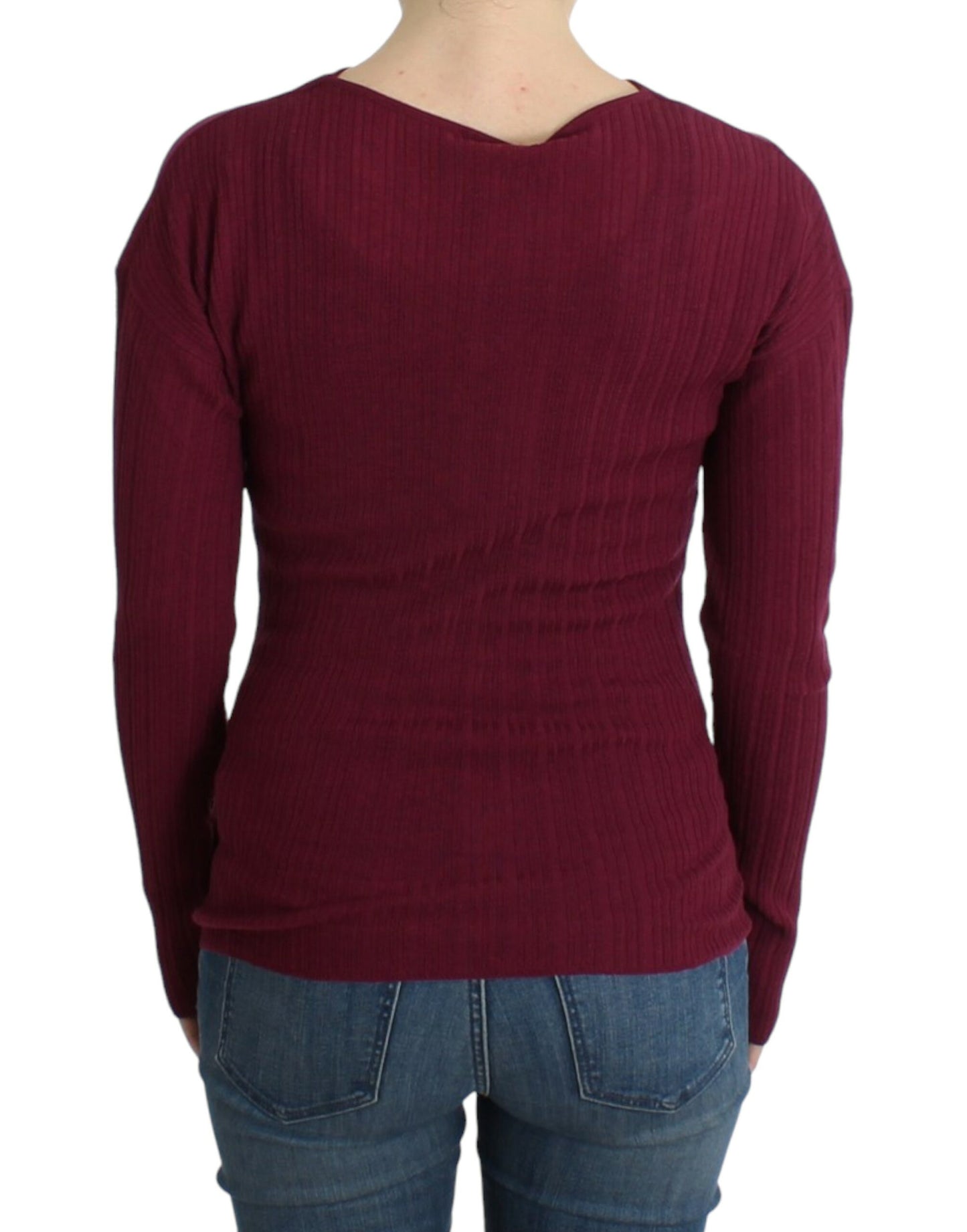 Cavalli Purple knitted wool sweater Cavalli