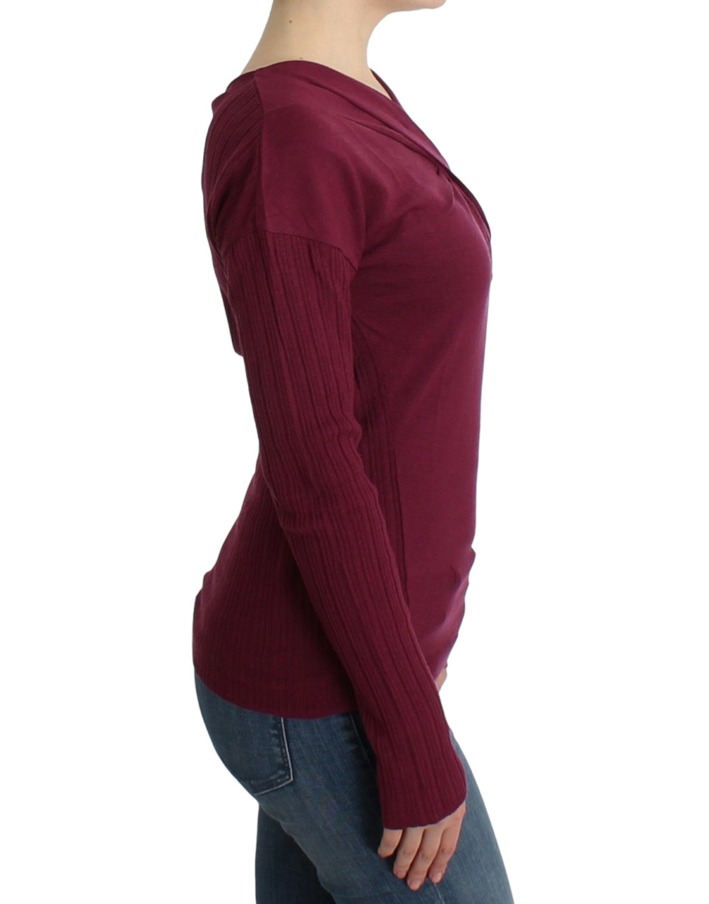 Cavalli Purple knitted wool sweater Cavalli
