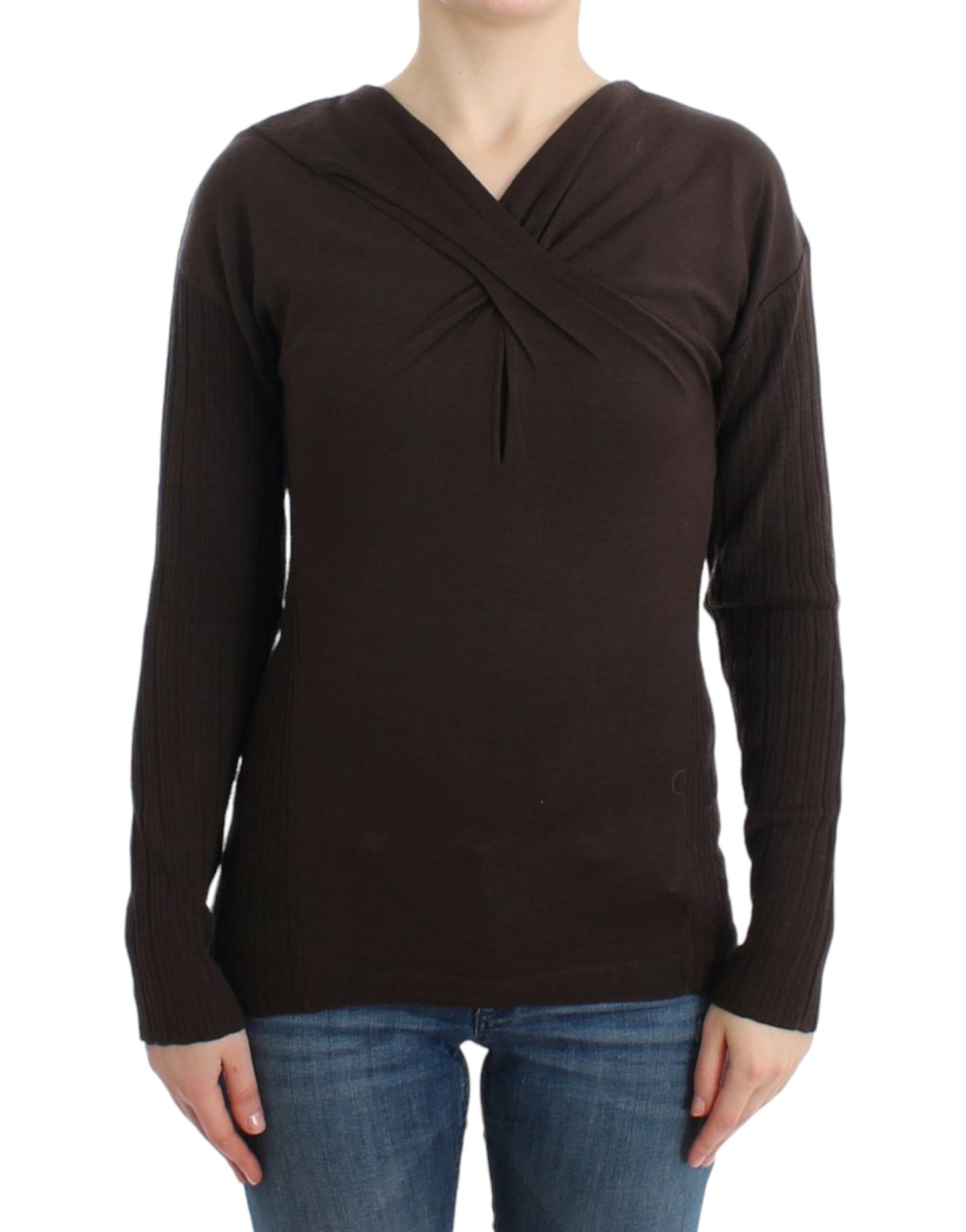 Cavalli Brown knitted wool sweater Cavalli