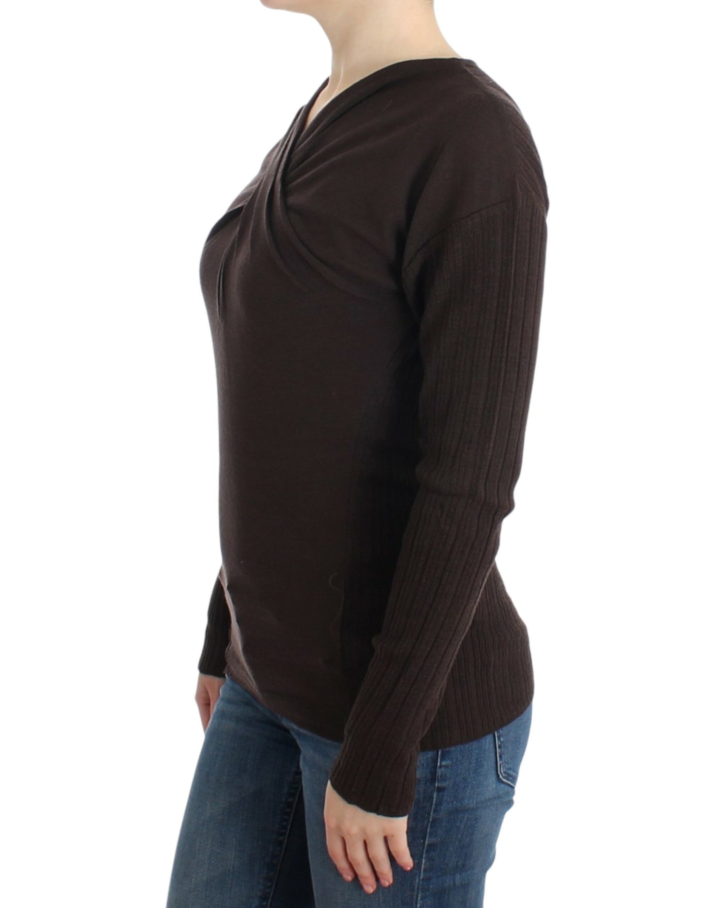Cavalli Brown knitted wool sweater Cavalli