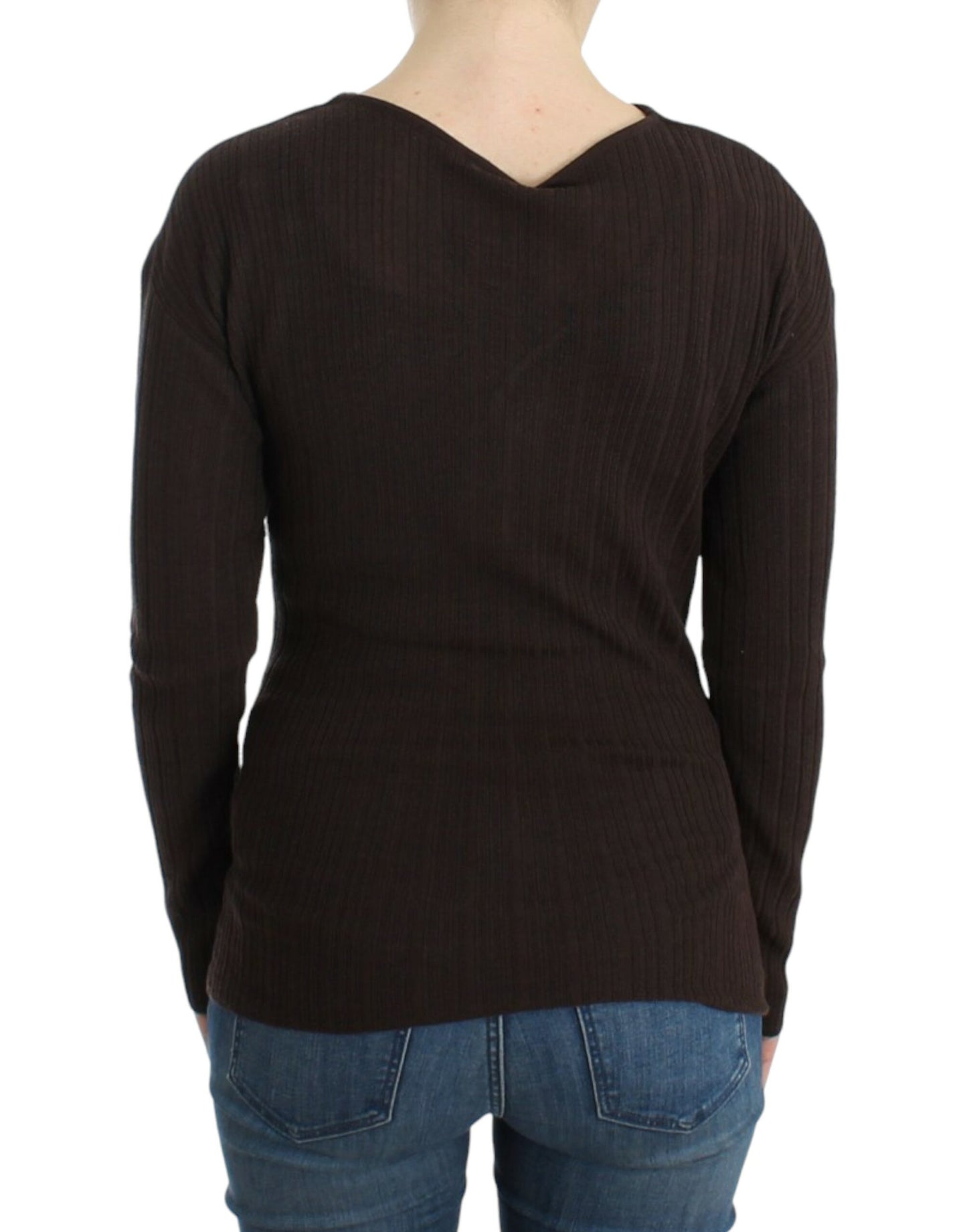 Cavalli Brown knitted wool sweater Cavalli