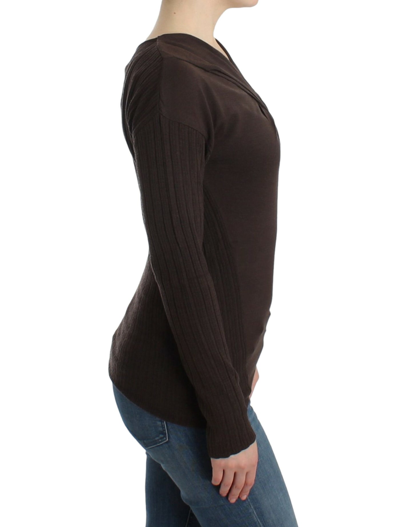 Cavalli Brown knitted wool sweater Cavalli