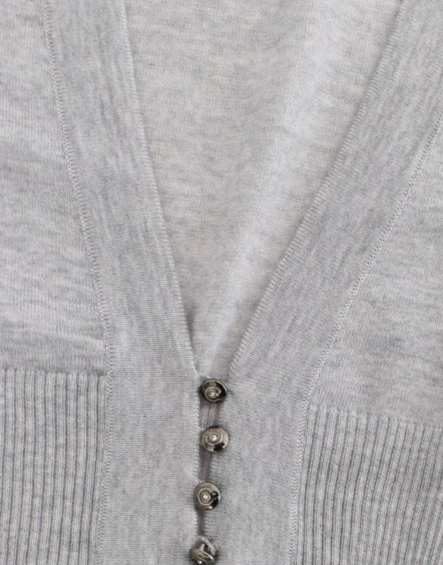 Cavalli Gray cropped wool cardigan Cavalli