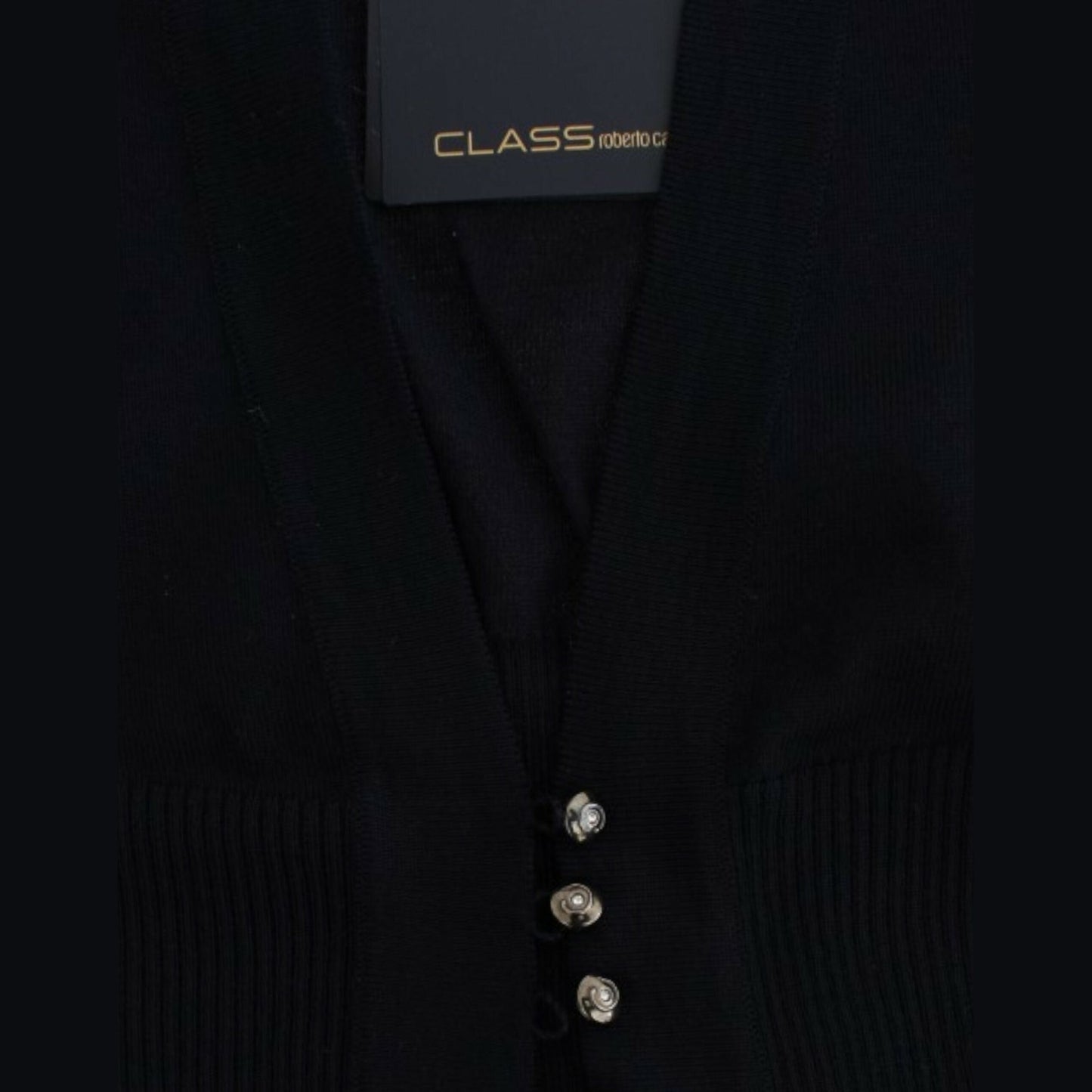 Cavalli Black cropped wool cardigan Cavalli
