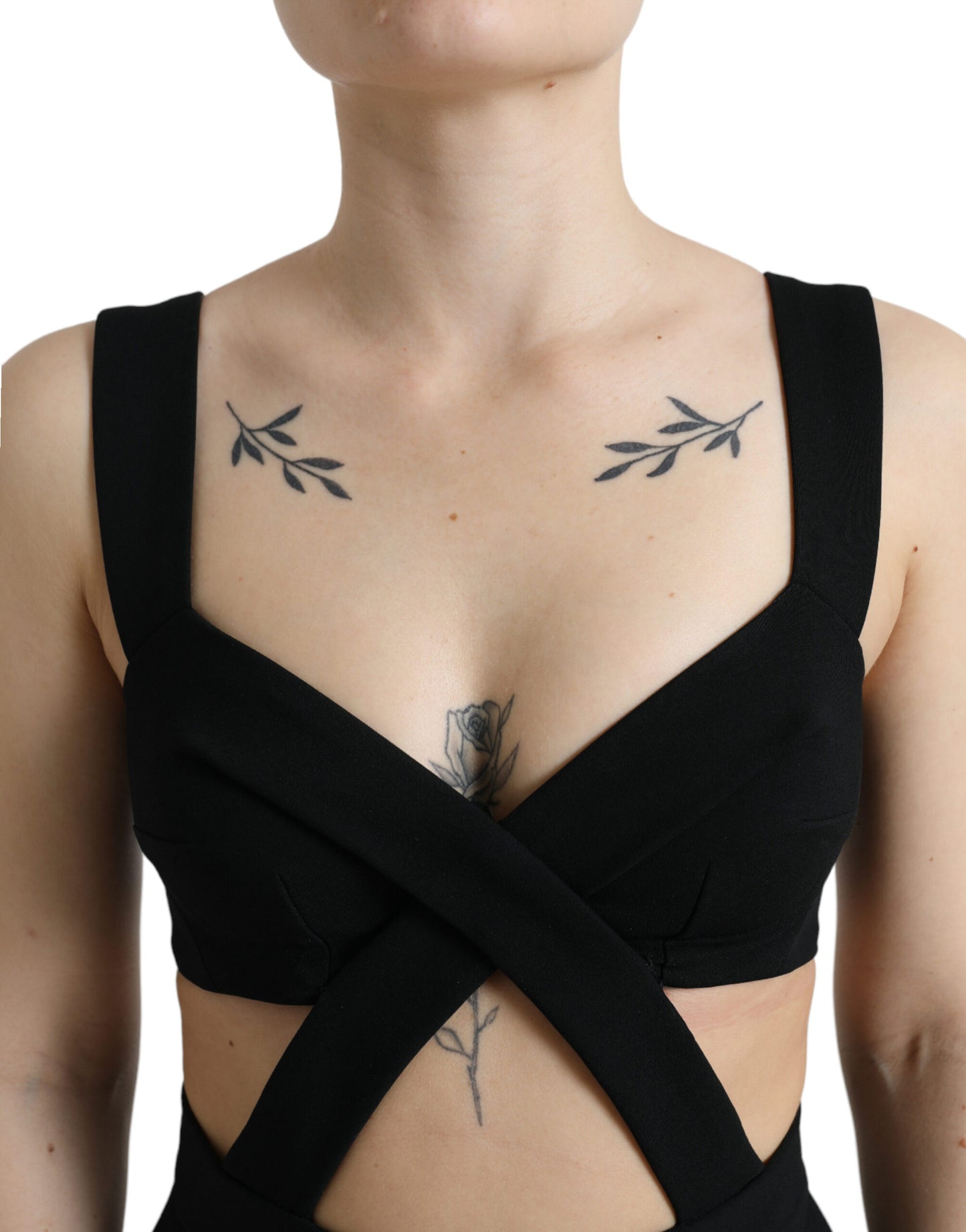 Dolce & Gabbana Black Cut Out Sleeveless Bodycon Midi Dress Dolce & Gabbana
