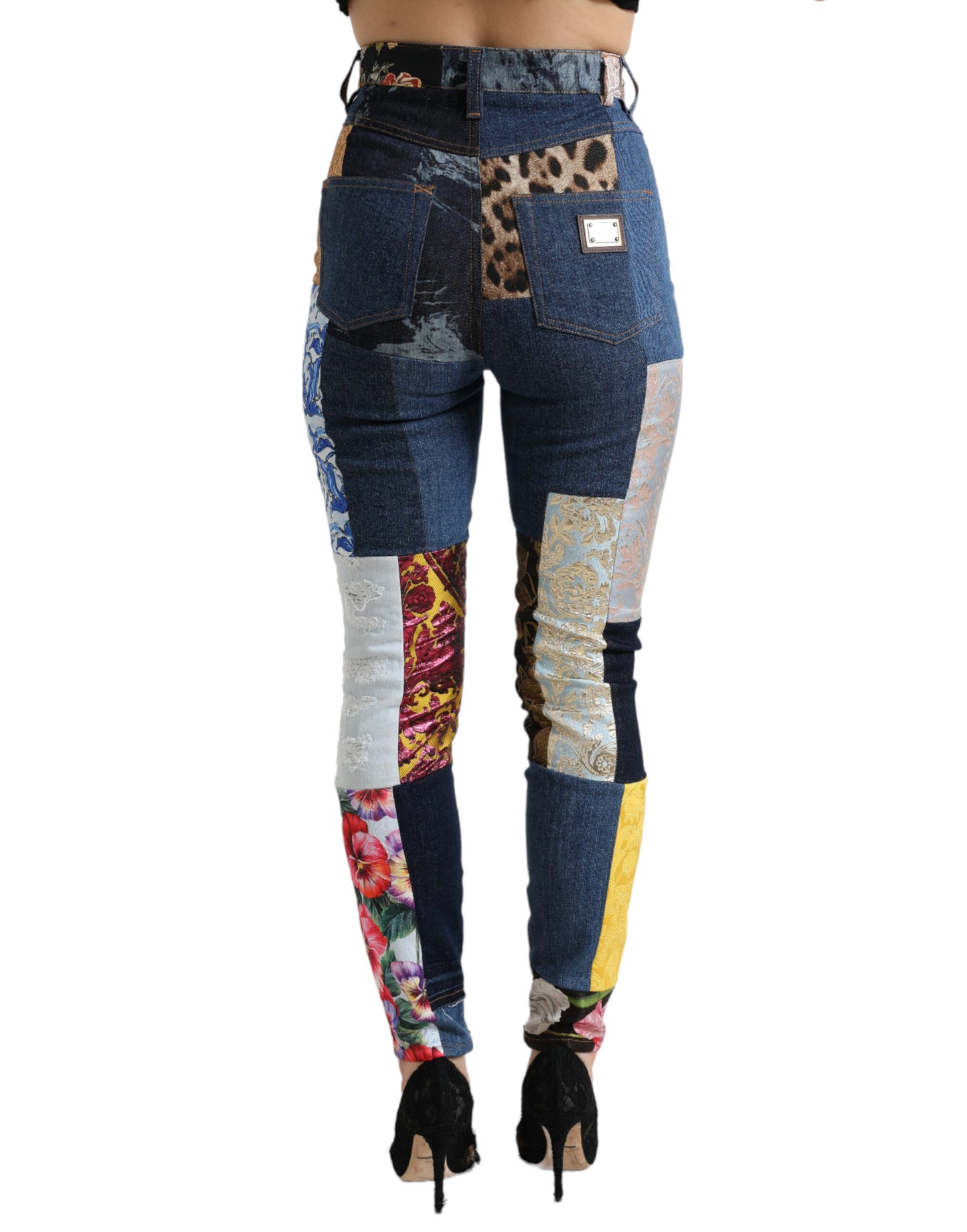 Dolce & Gabbana Multicolor Patchwork GRACE Skinny Denim Jeans Dolce & Gabbana