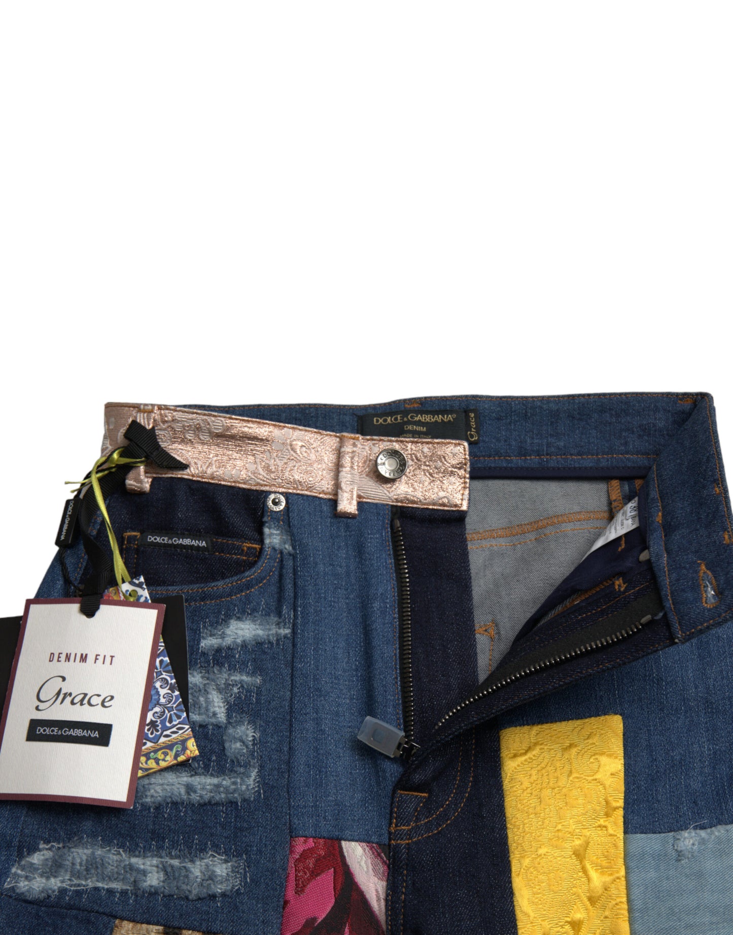 Dolce & Gabbana Multicolor Patchwork GRACE Skinny Denim Jeans Dolce & Gabbana