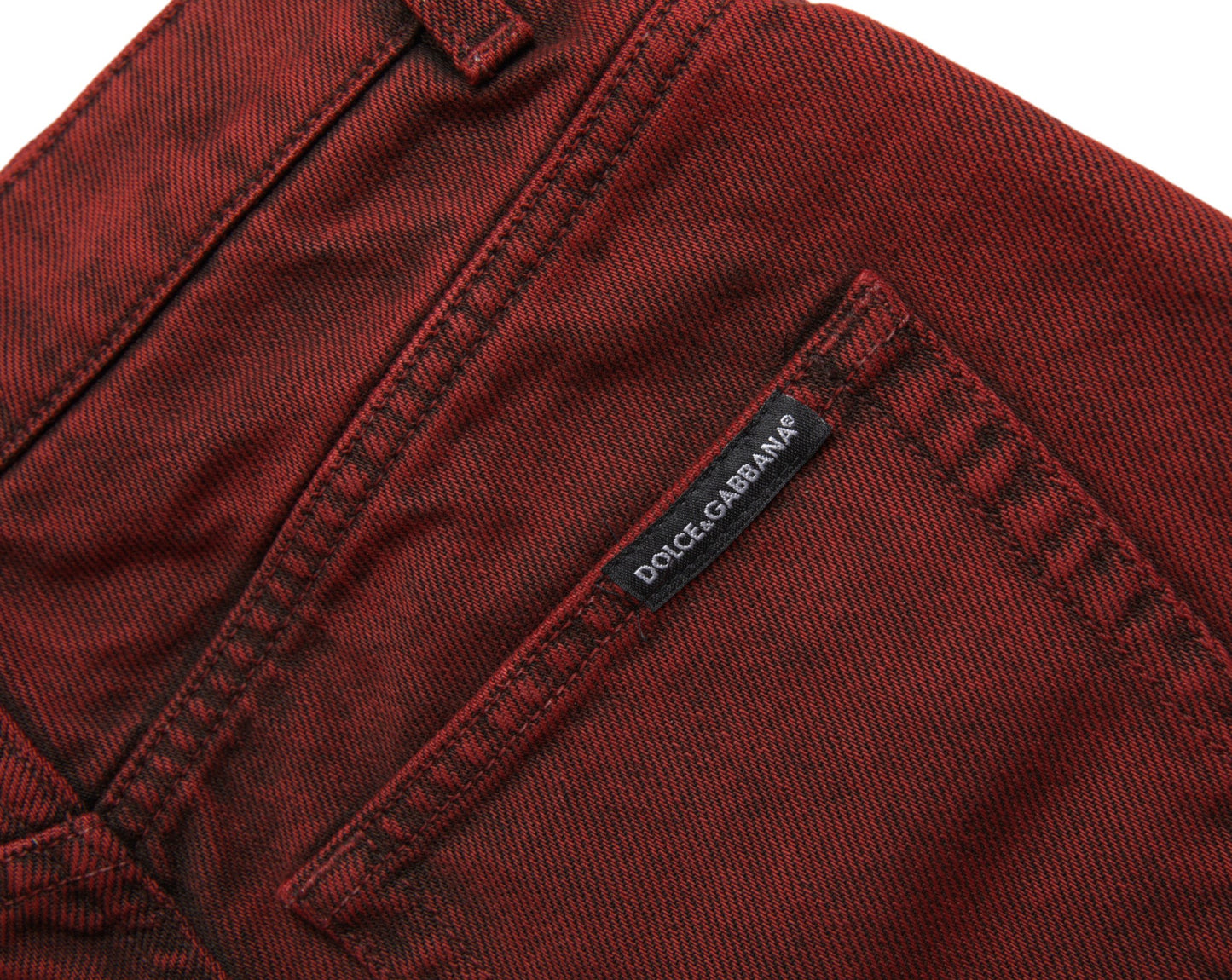 Dolce & Gabbana Red Stretch High Waist Denim Hot Pants Shorts Dolce & Gabbana