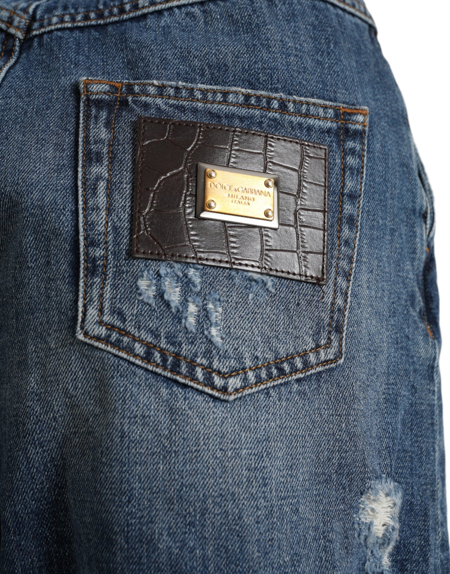 Dolce & Gabbana Blue Cotton High Waist Denim Hot Pants Shorts Dolce & Gabbana