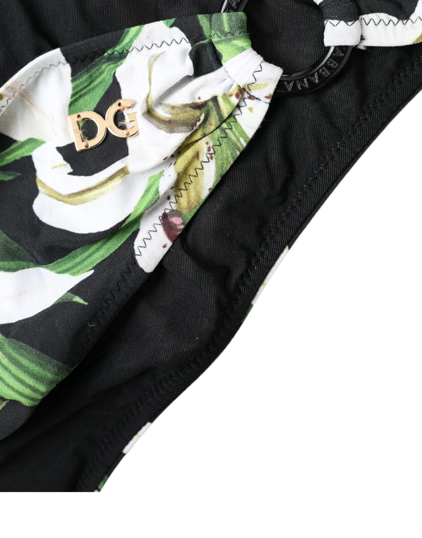 Dolce & Gabbana Black Lily Print Swimwear Bottom Beachwear Bikini Dolce & Gabbana