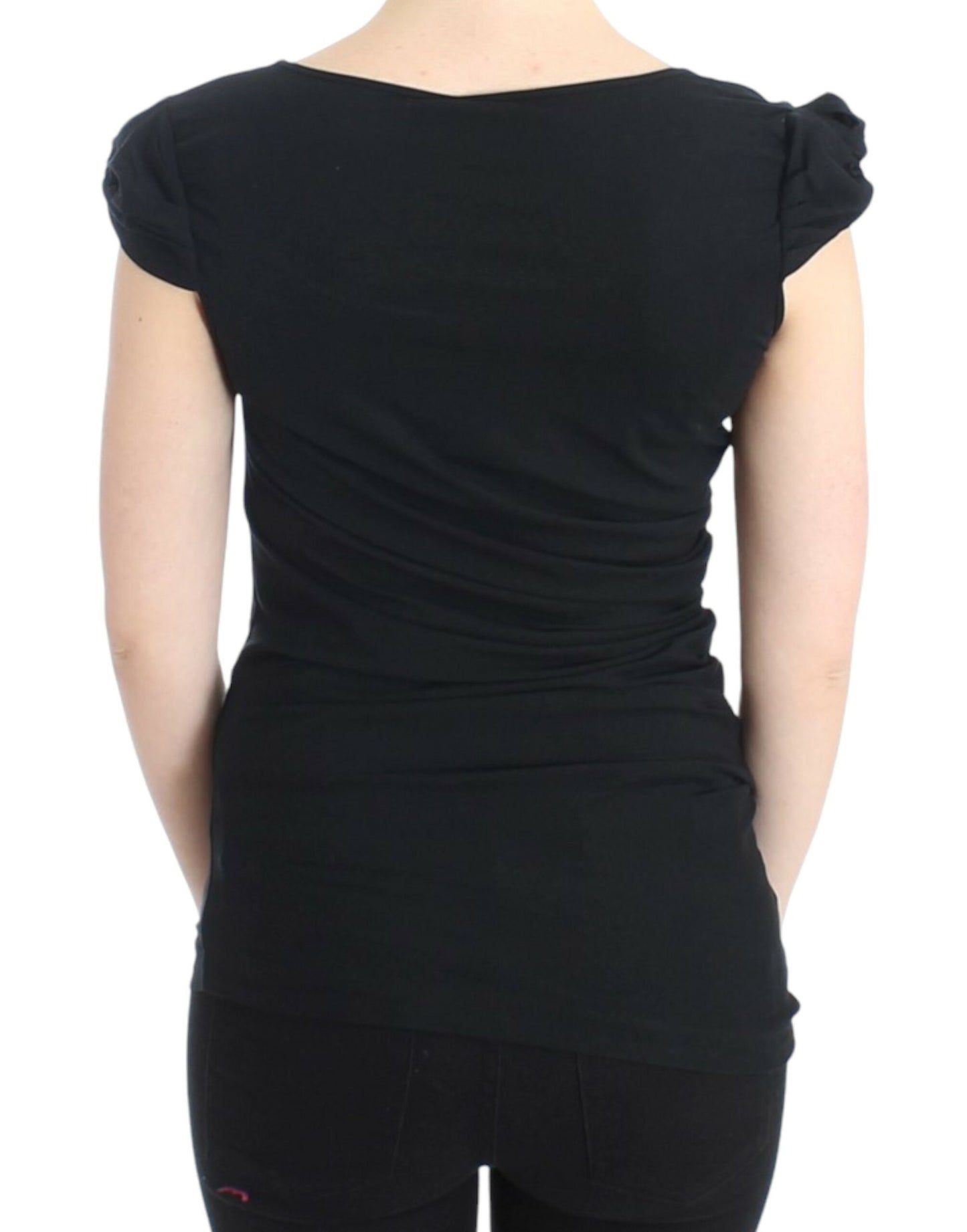 Cavalli Black Cotton Top Cavalli