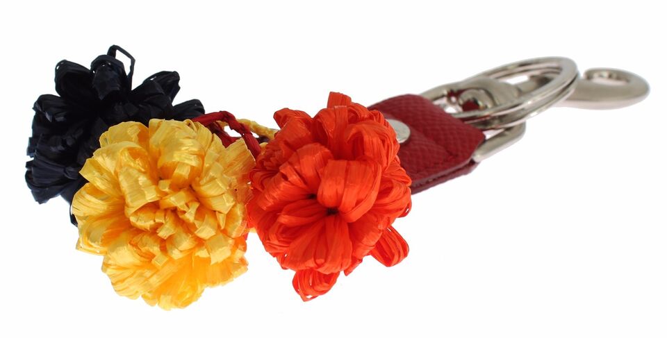 Dolce & Gabbana Multicolor Raffia Leather Clasp Finder Chain Keyring Dolce & Gabbana