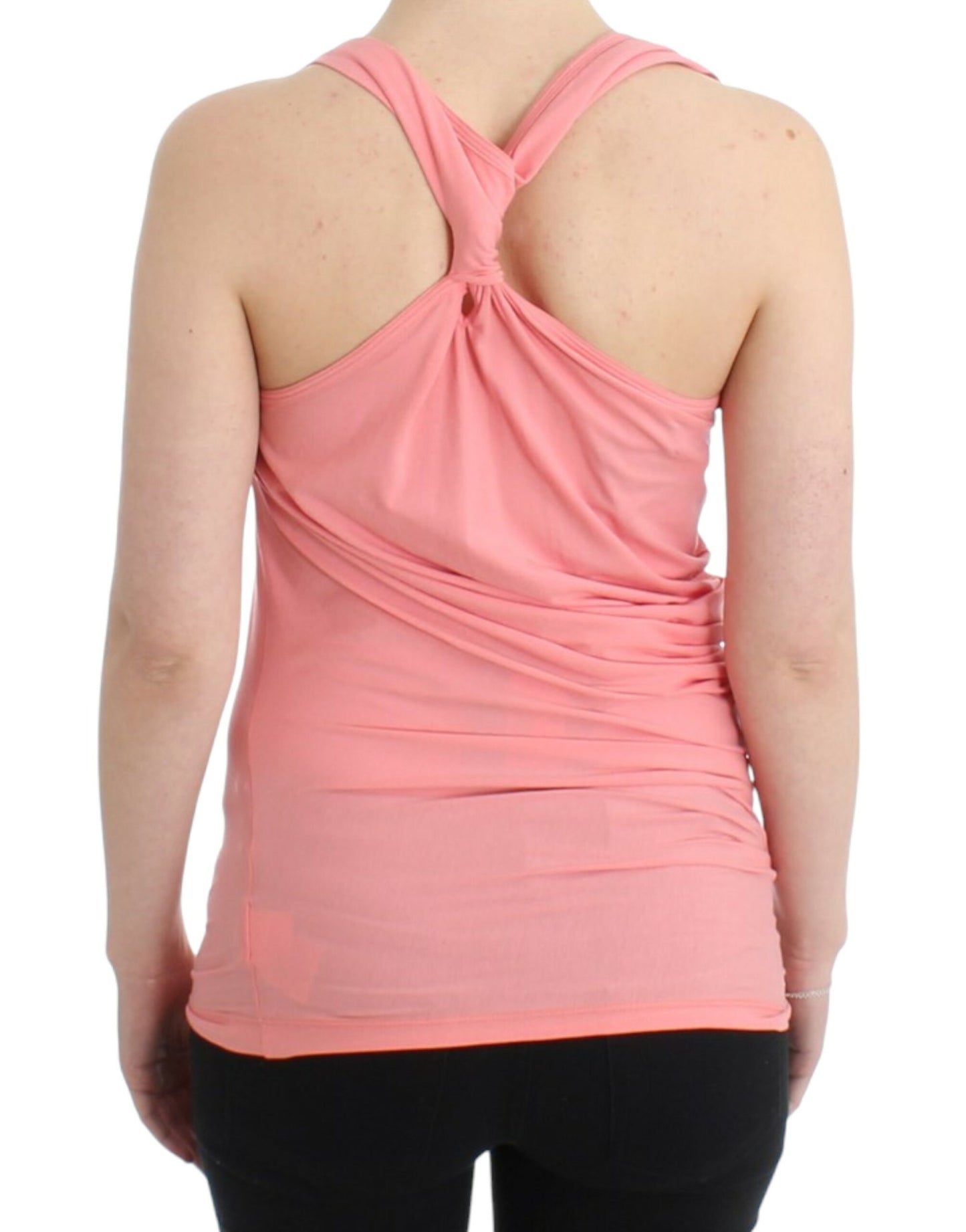 Cavalli Pink cotton tank top Cavalli