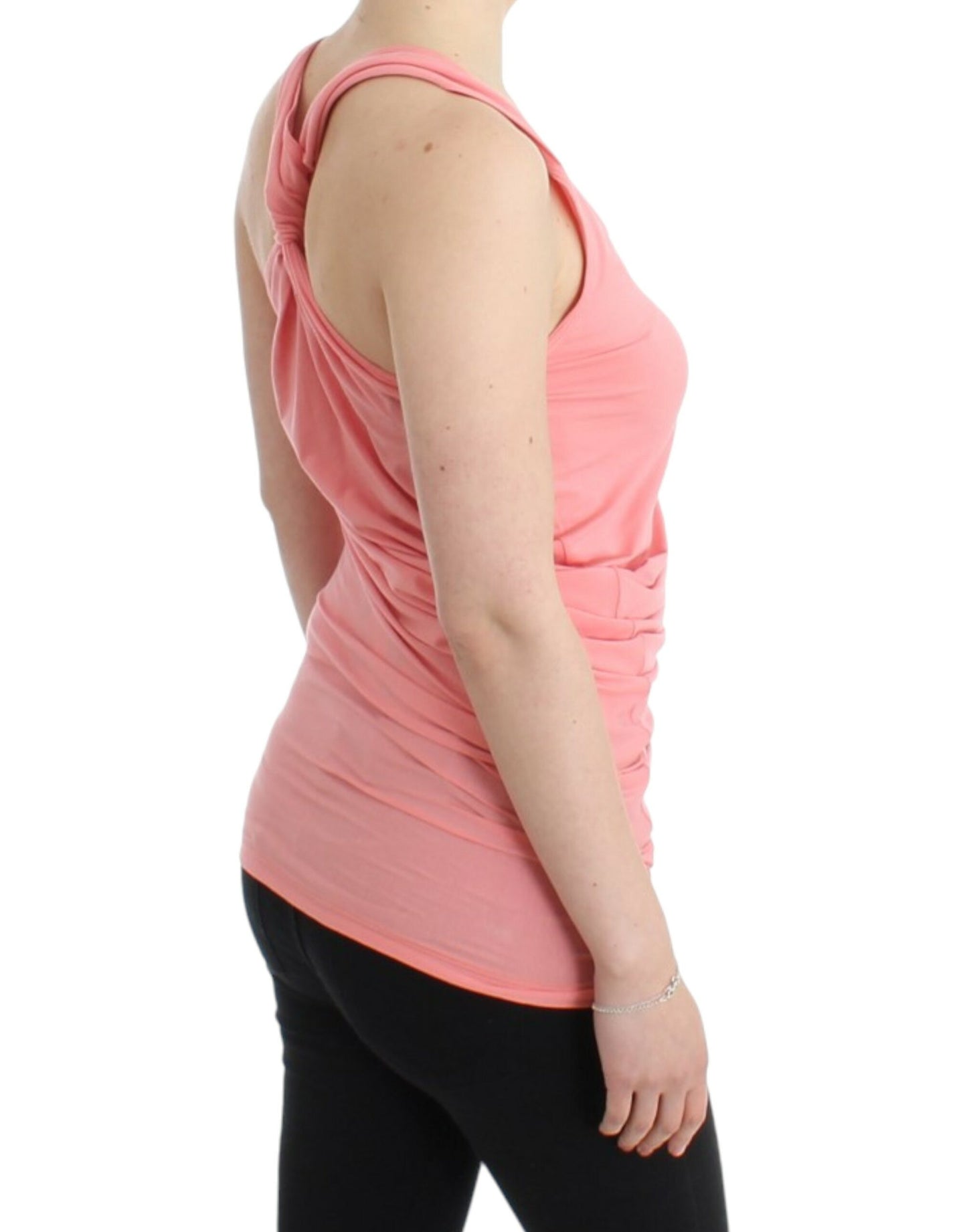 Cavalli Pink cotton tank top Cavalli