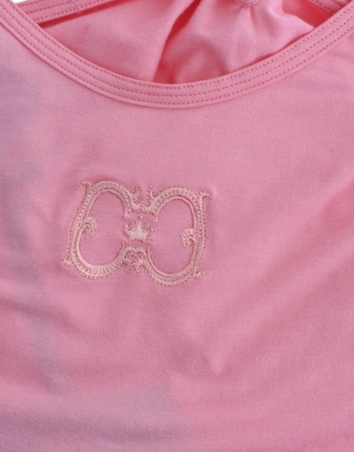 Cavalli Pink cotton tank top Cavalli