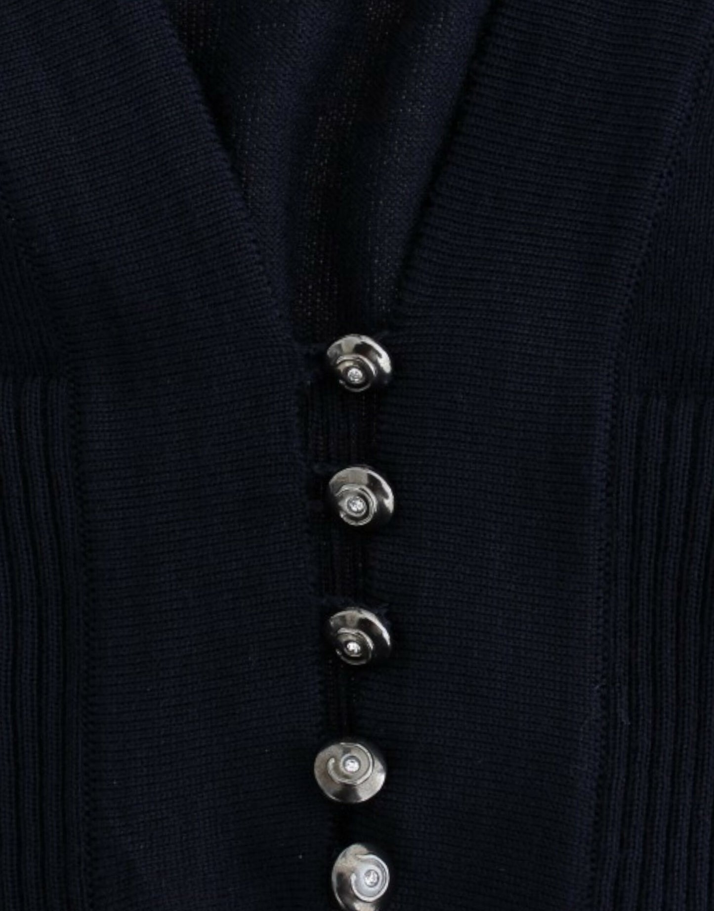 Cavalli Blue cropped wool cardigan Cavalli