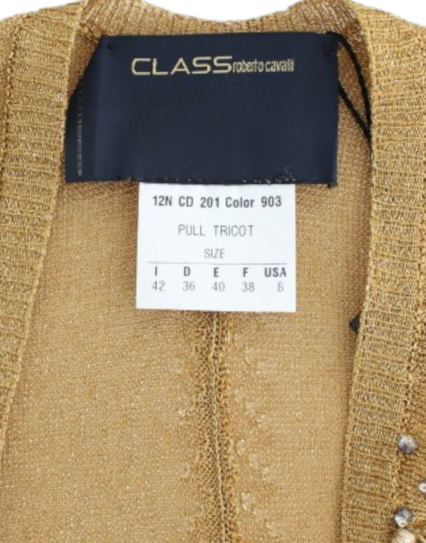 Cavalli Gold embellished gold shrug Cavalli