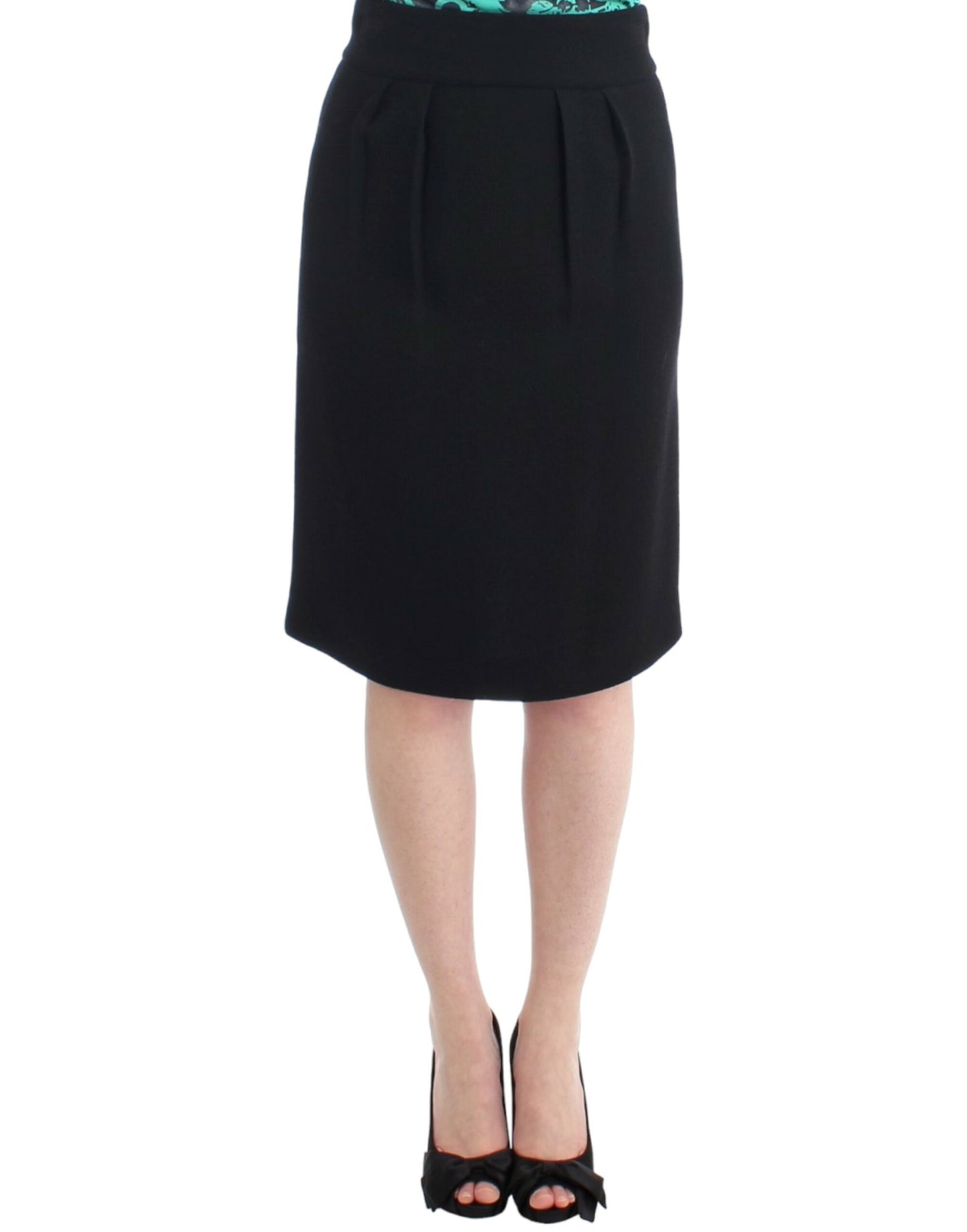 Cavalli Black wool pencil skirt Cavalli