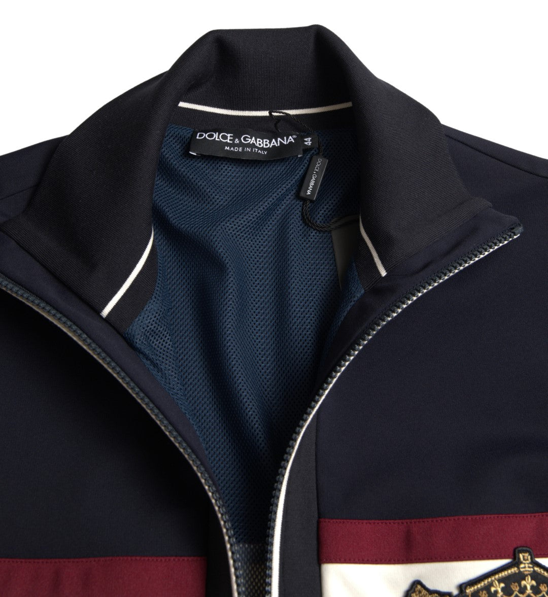 Dolce & Gabbana Blue Cardigan Heraldic Full Zip Sweater Dolce & Gabbana
