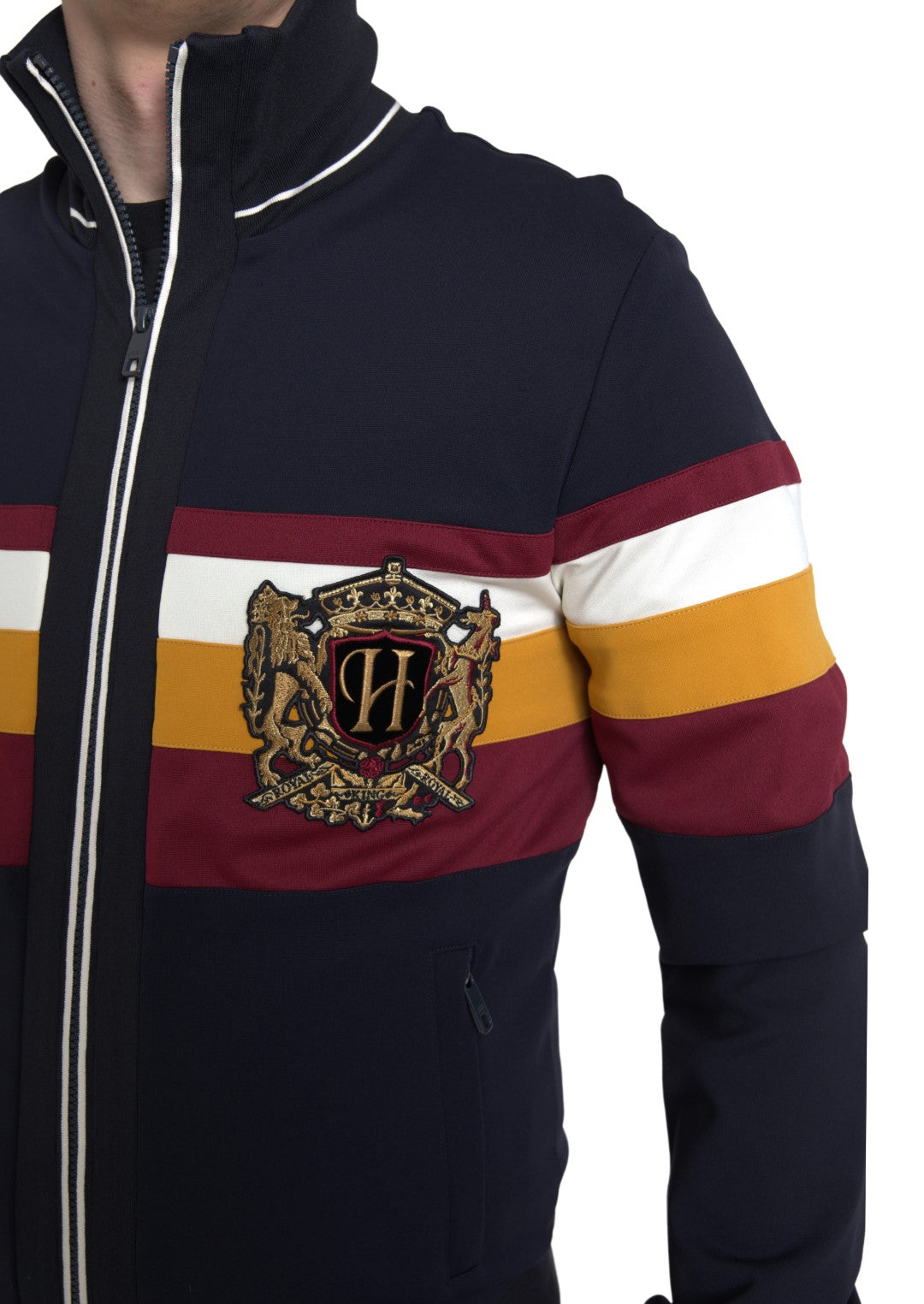 Dolce & Gabbana Blue Cardigan Heraldic Full Zip Sweater Dolce & Gabbana