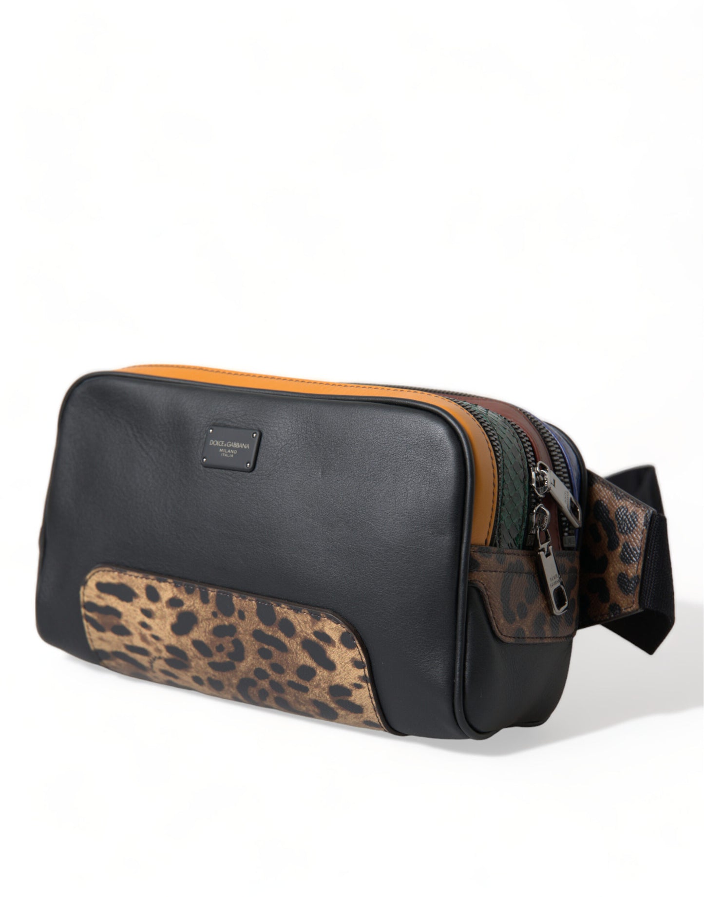 Dolce & Gabbana Black Exotic Leather Logo Belt Waist Fanny Pack Bag Dolce & Gabbana