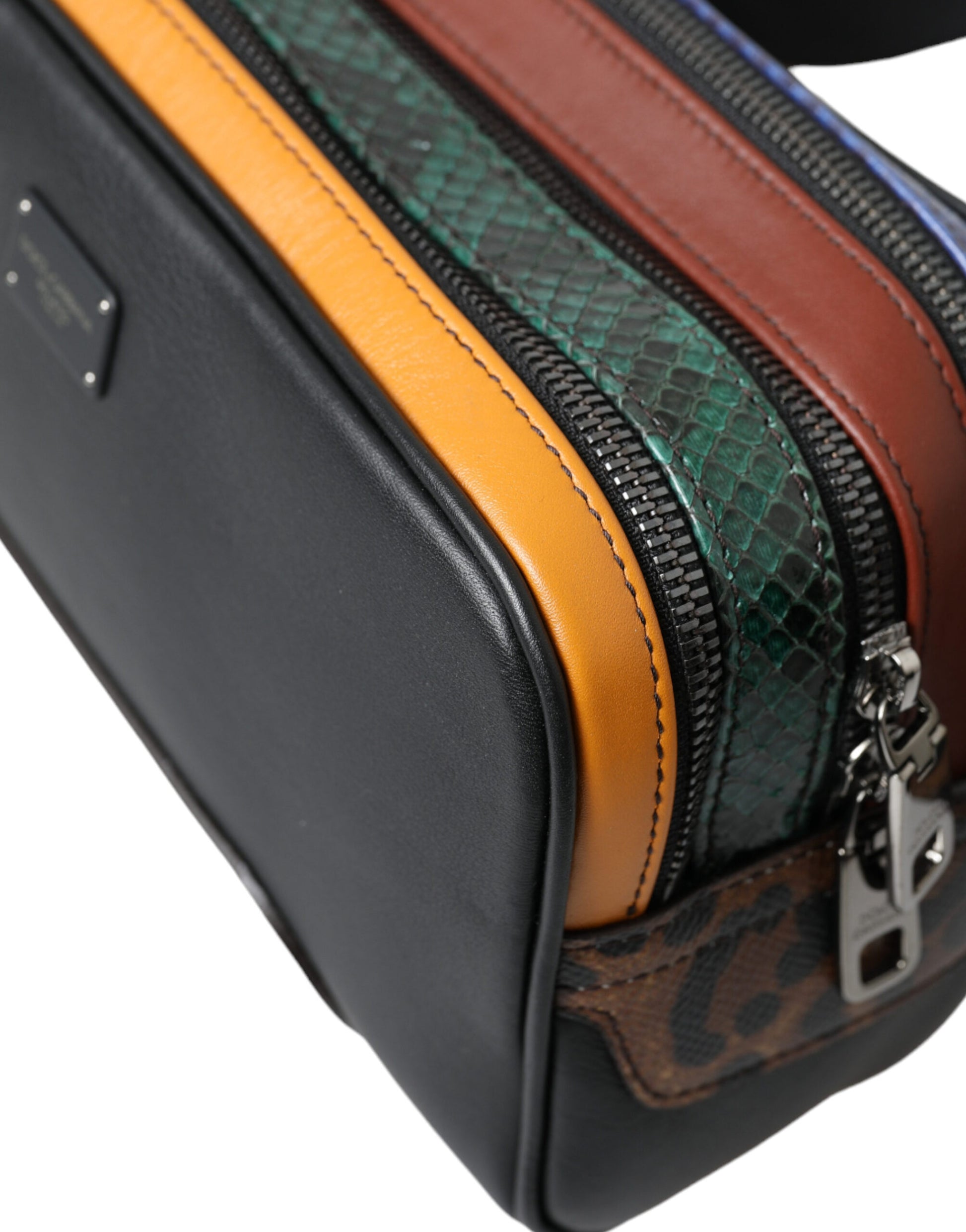 Dolce & Gabbana Black Exotic Leather Logo Belt Waist Fanny Pack Bag Dolce & Gabbana