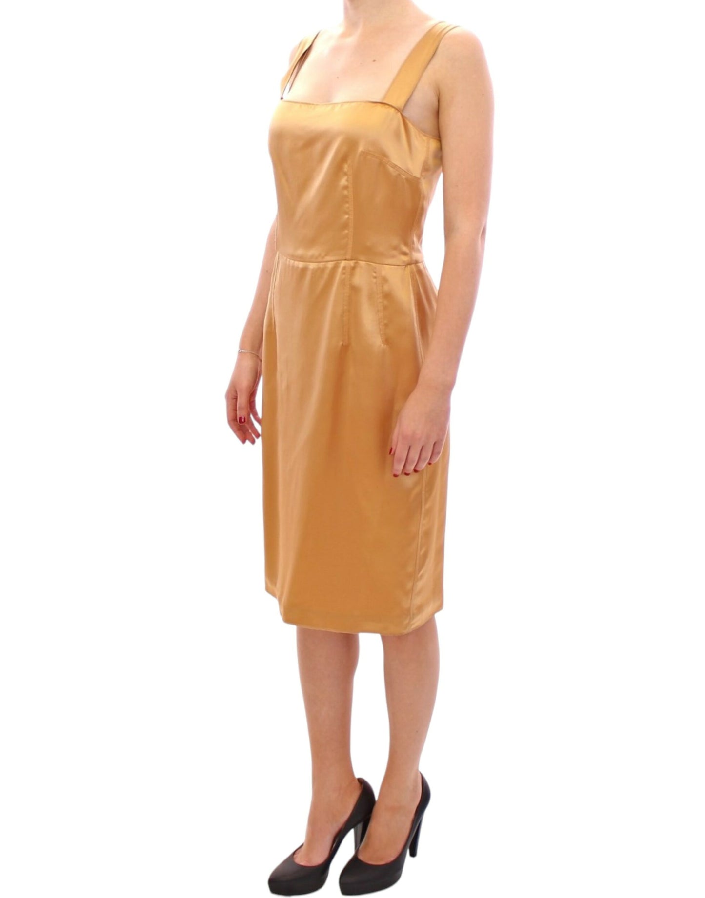 Dolce & Gabbana Bronze silk sheath dress Dolce & Gabbana