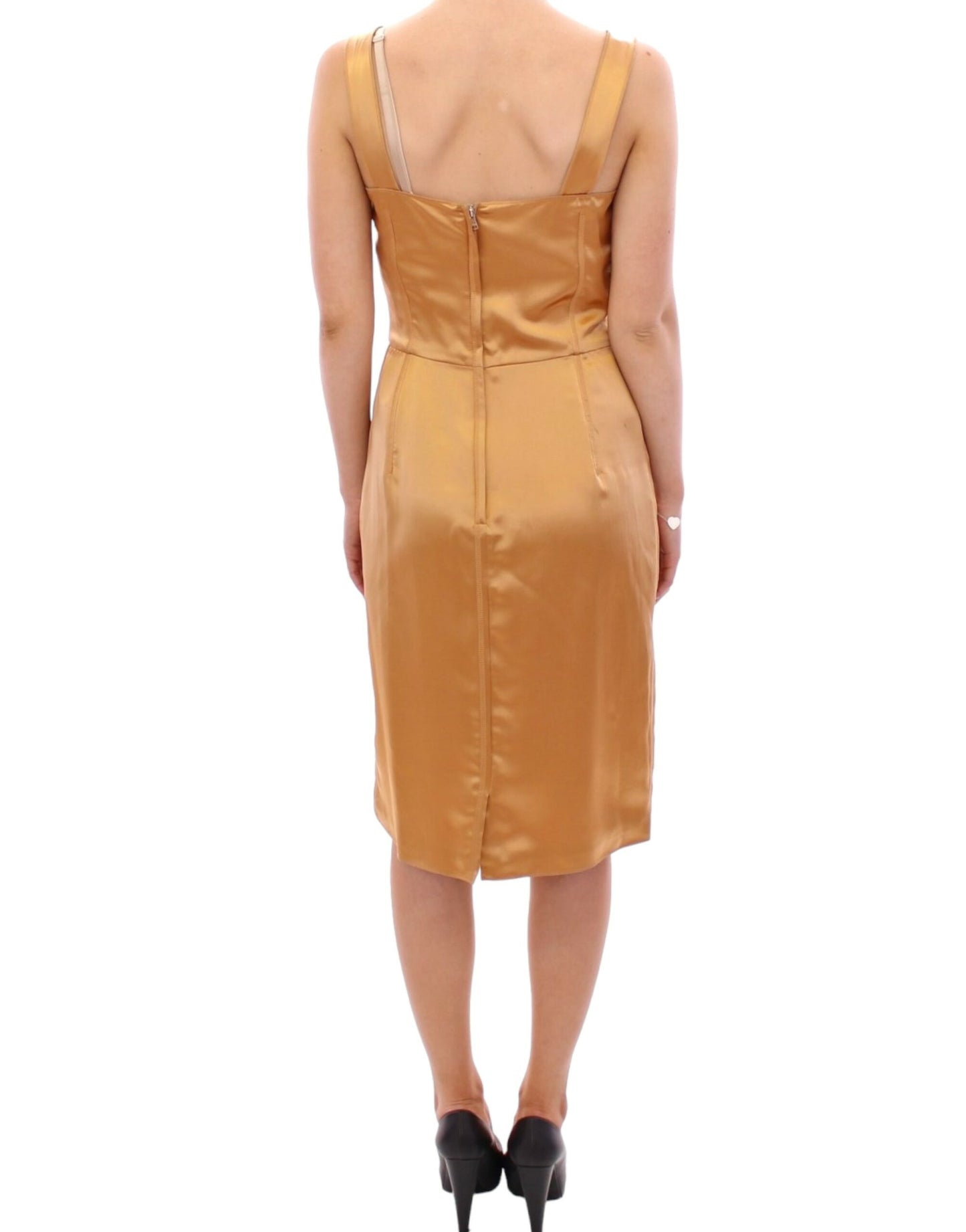 Dolce & Gabbana Bronze silk sheath dress Dolce & Gabbana