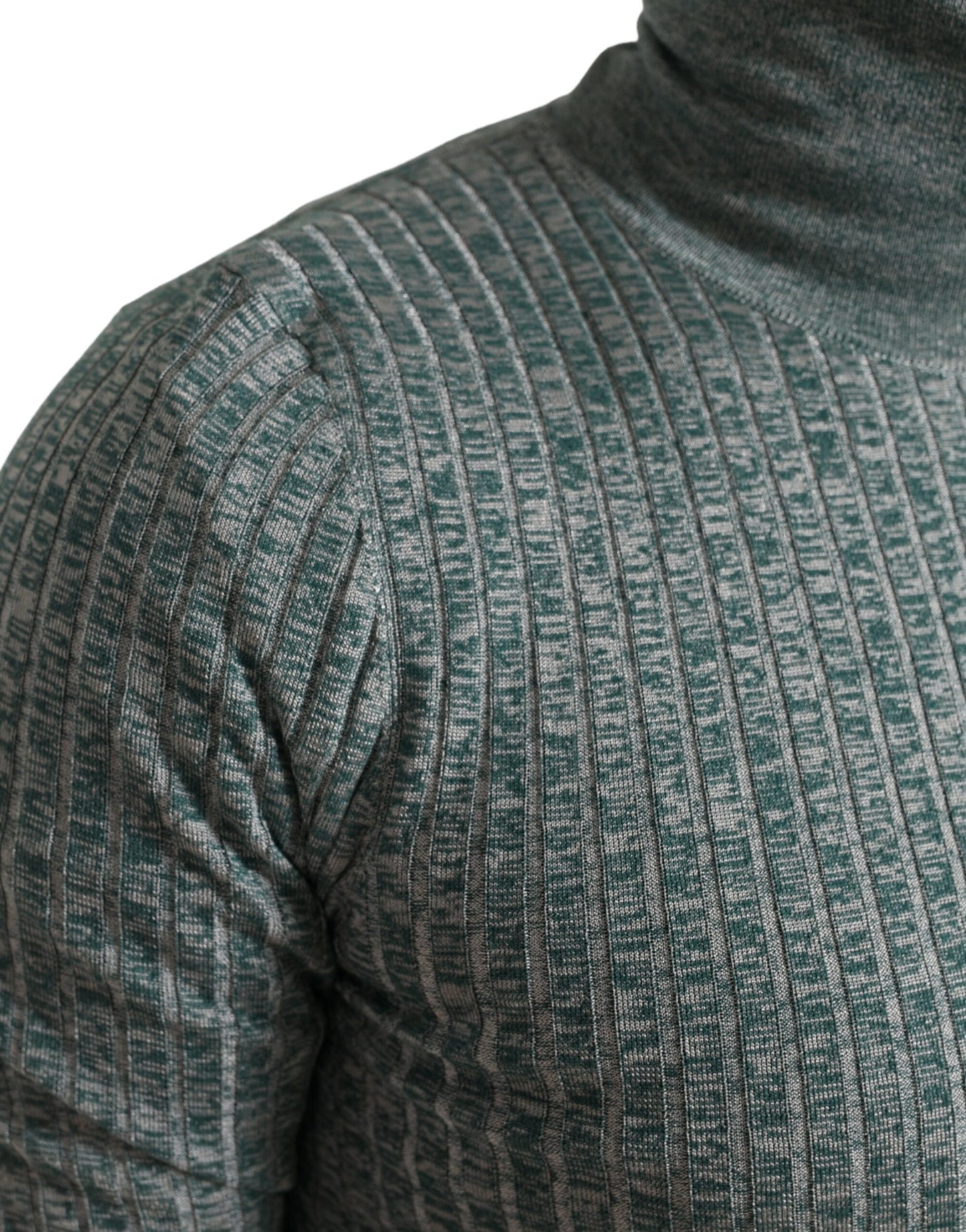 Dolce & Gabbana Green Polyester Turtleneck Pullover Sweater Dolce & Gabbana