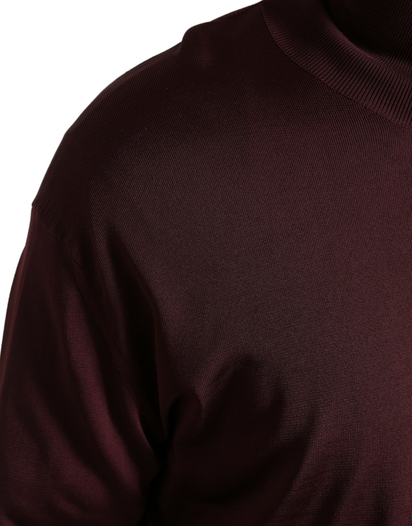 Dolce & Gabbana Maroon Viscose Turtleneck Pullover Sweater Dolce & Gabbana