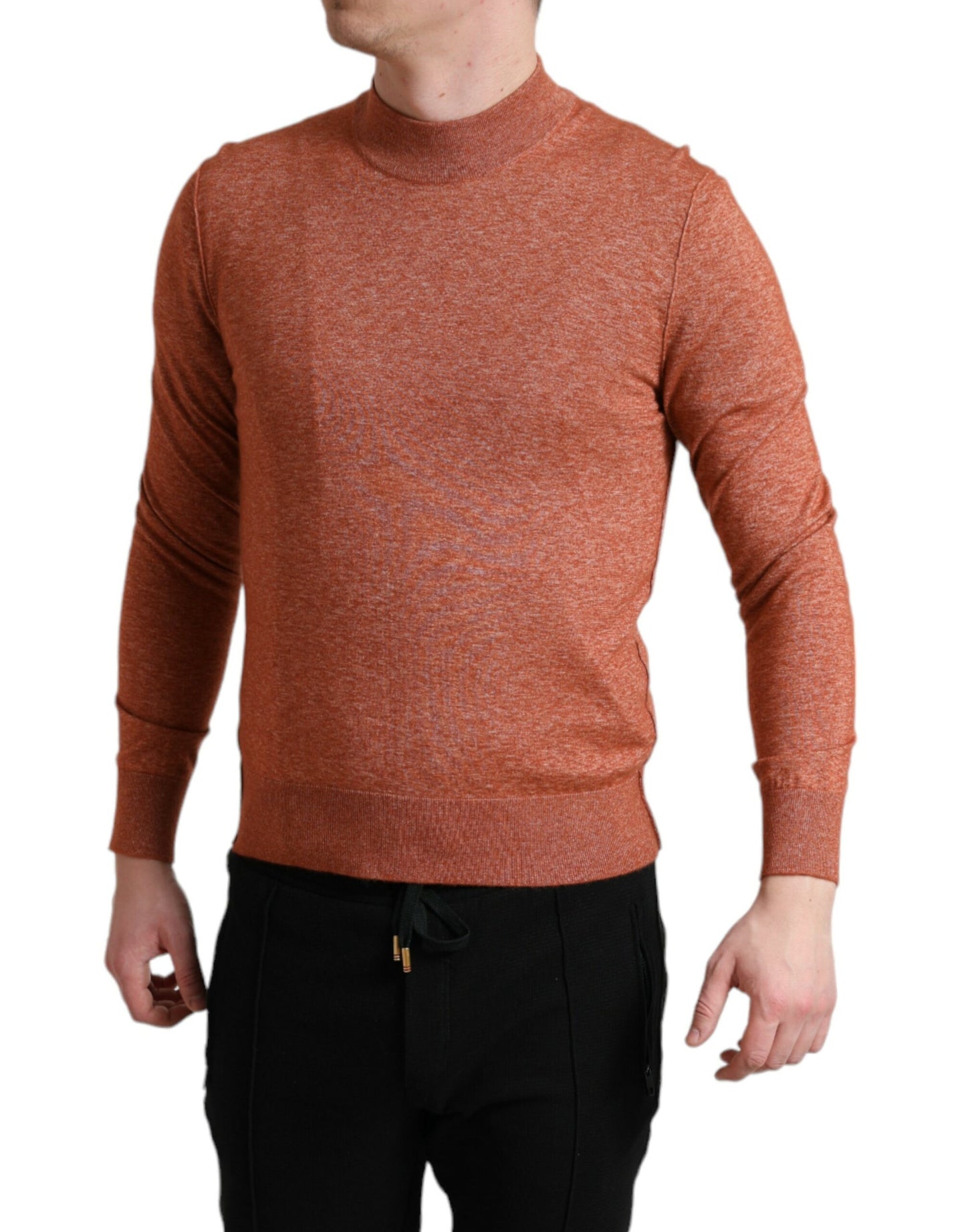 Dolce & Gabbana Orange Cashmere Crew Neck Pullover Sweater Dolce & Gabbana