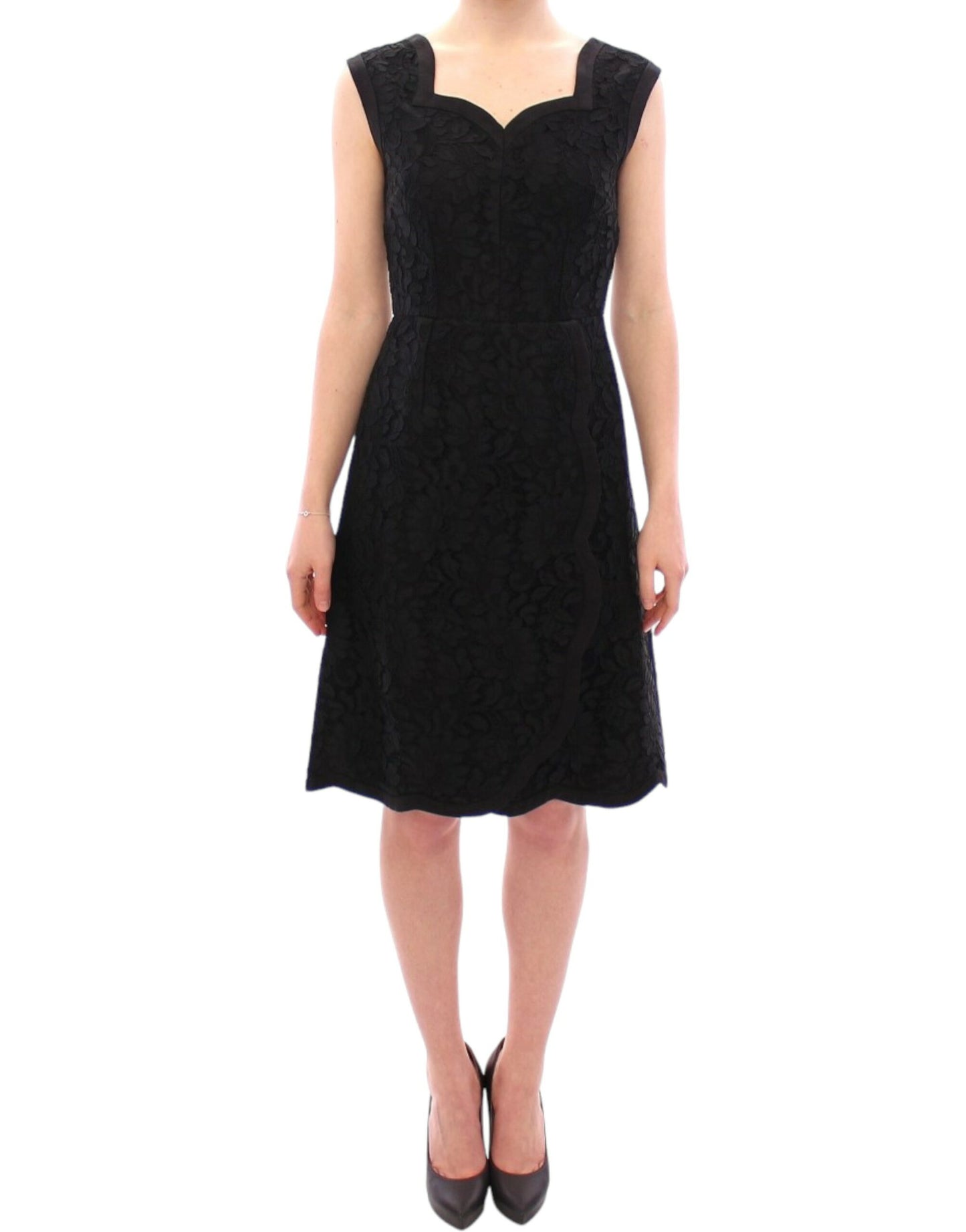 Dolce & Gabbana Black floral lace sicily runway dress Dolce & Gabbana