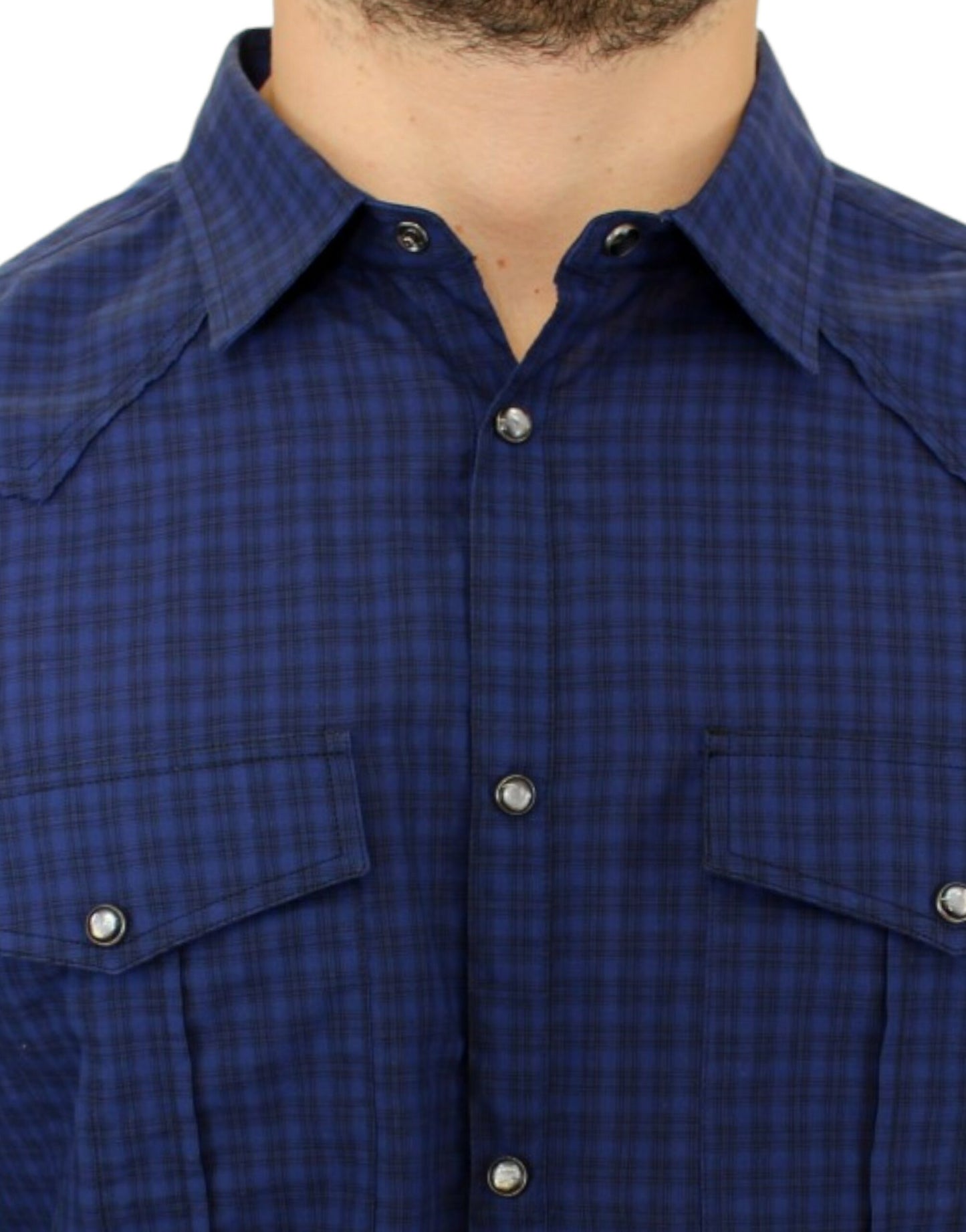Costume National Blue checkered cotton shirt Costume National