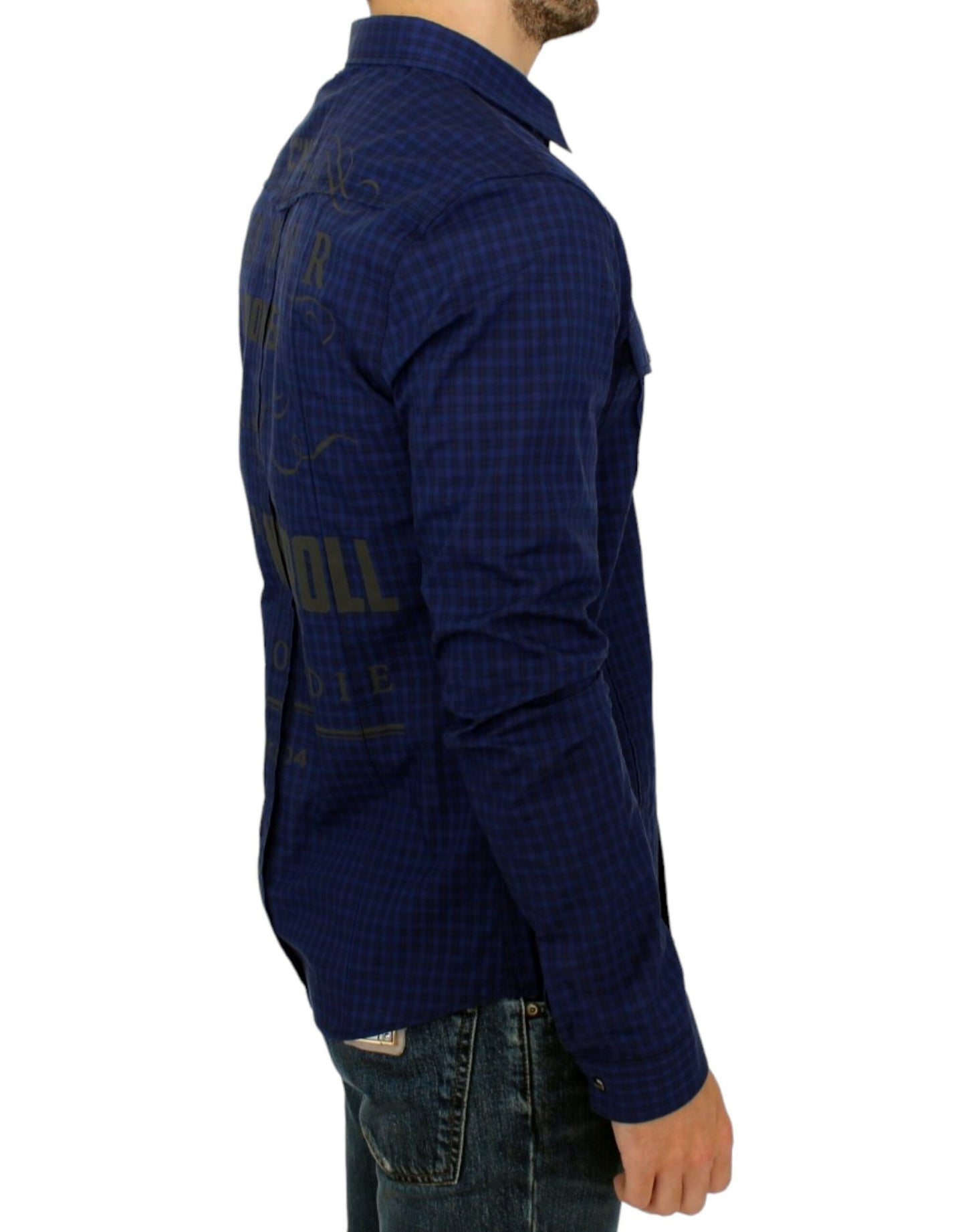 Costume National Blue checkered cotton shirt Costume National