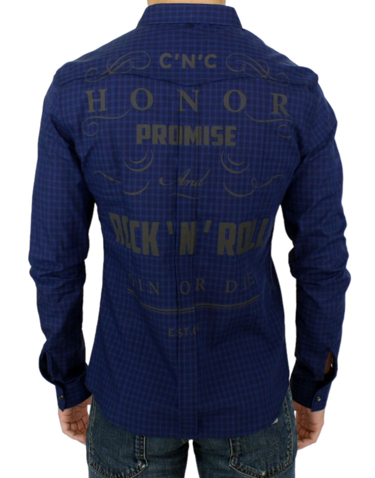 Costume National Blue checkered cotton shirt Costume National
