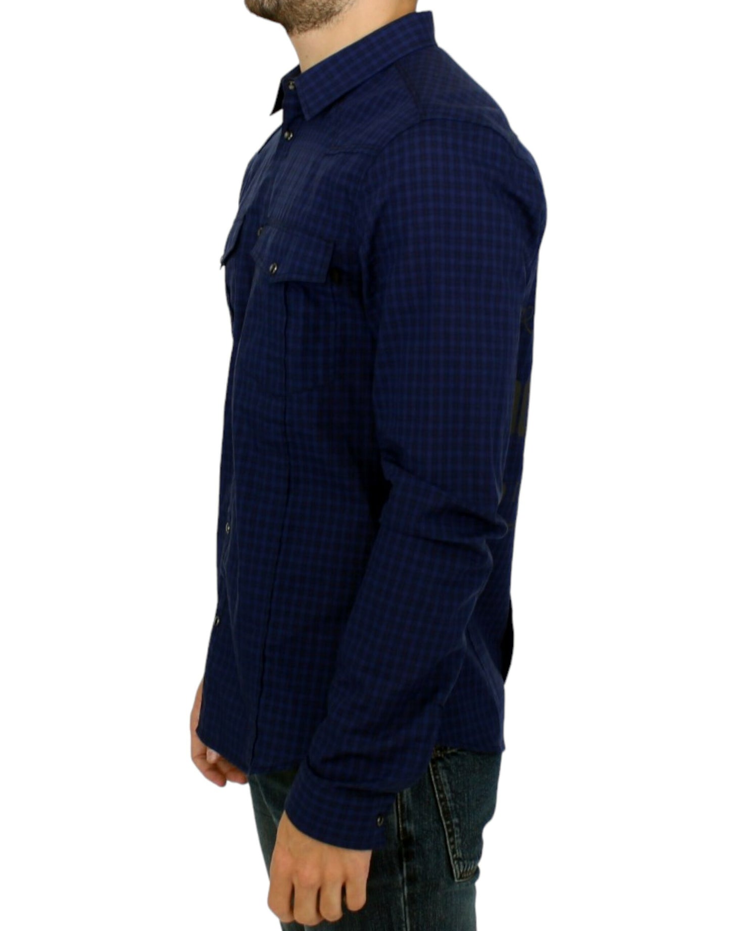Costume National Blue checkered cotton shirt Costume National