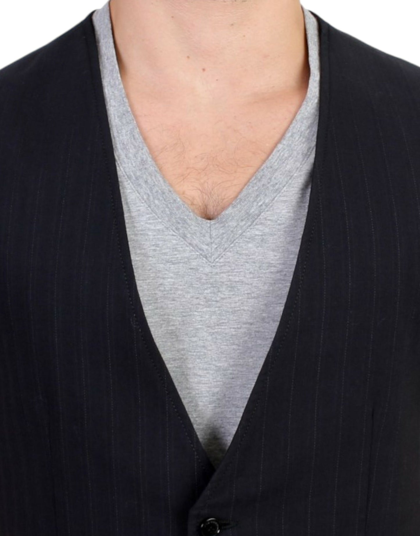 Costume National Black striped cotton casual vest Costume National