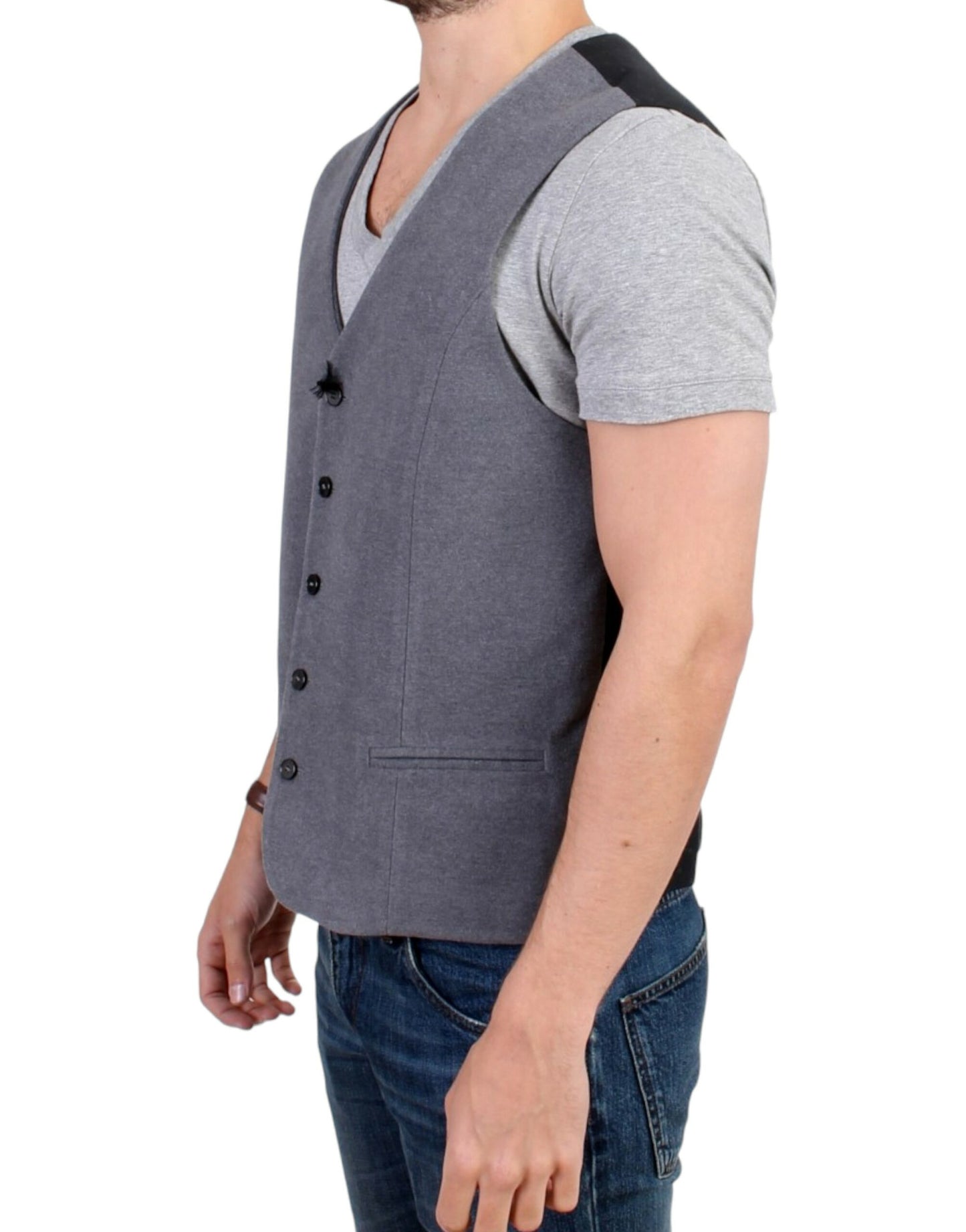 Costume National Gray cotton blend casual vest Costume National