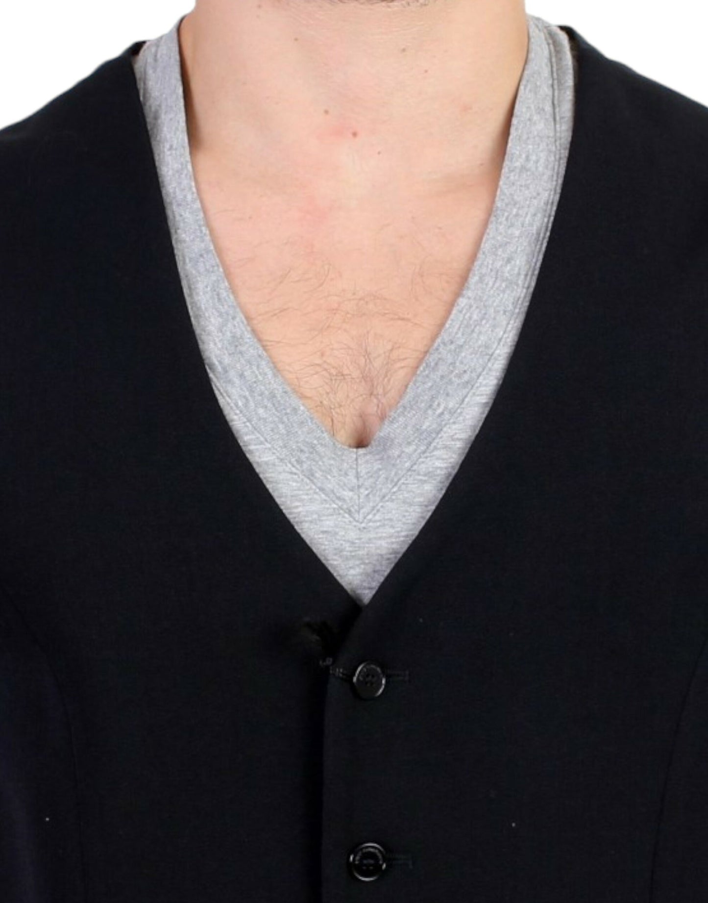 Costume National Black wool blend casual vest Costume National