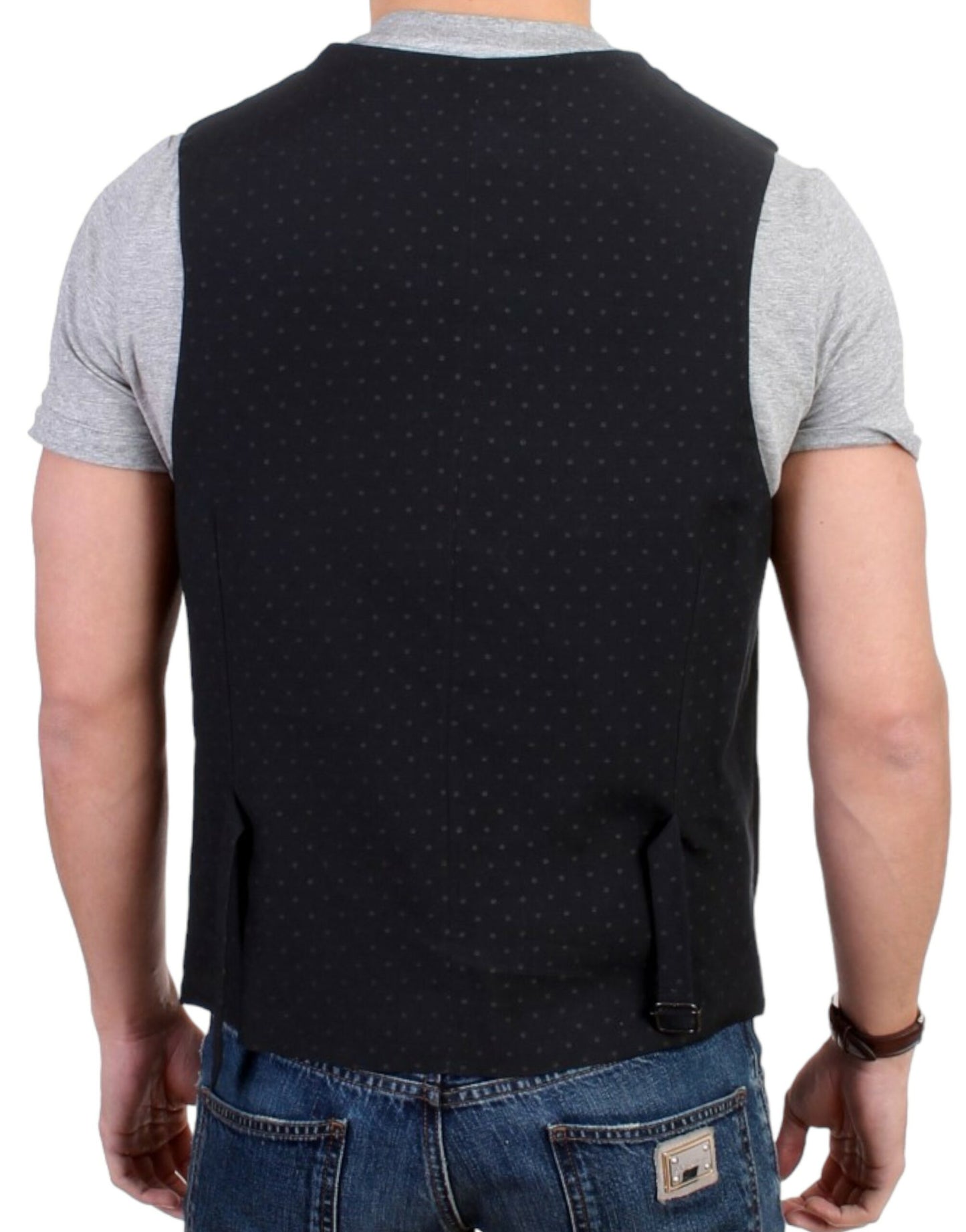 Costume National Black wool blend casual vest Costume National